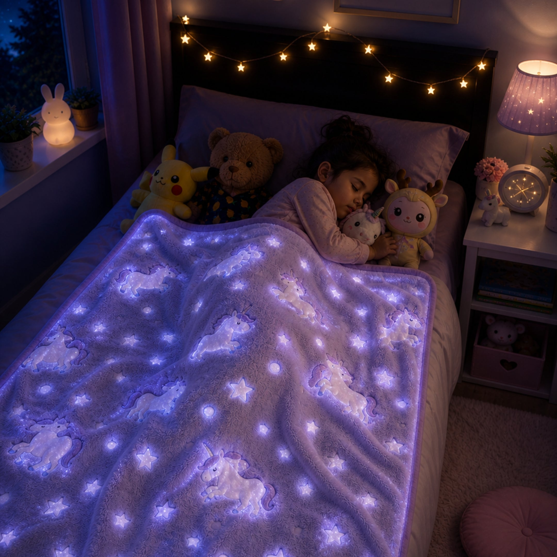 Magic Glow-in-the-Dark Blanket – 6x6 ft Soft Kids Blanket (Multiple Designs)