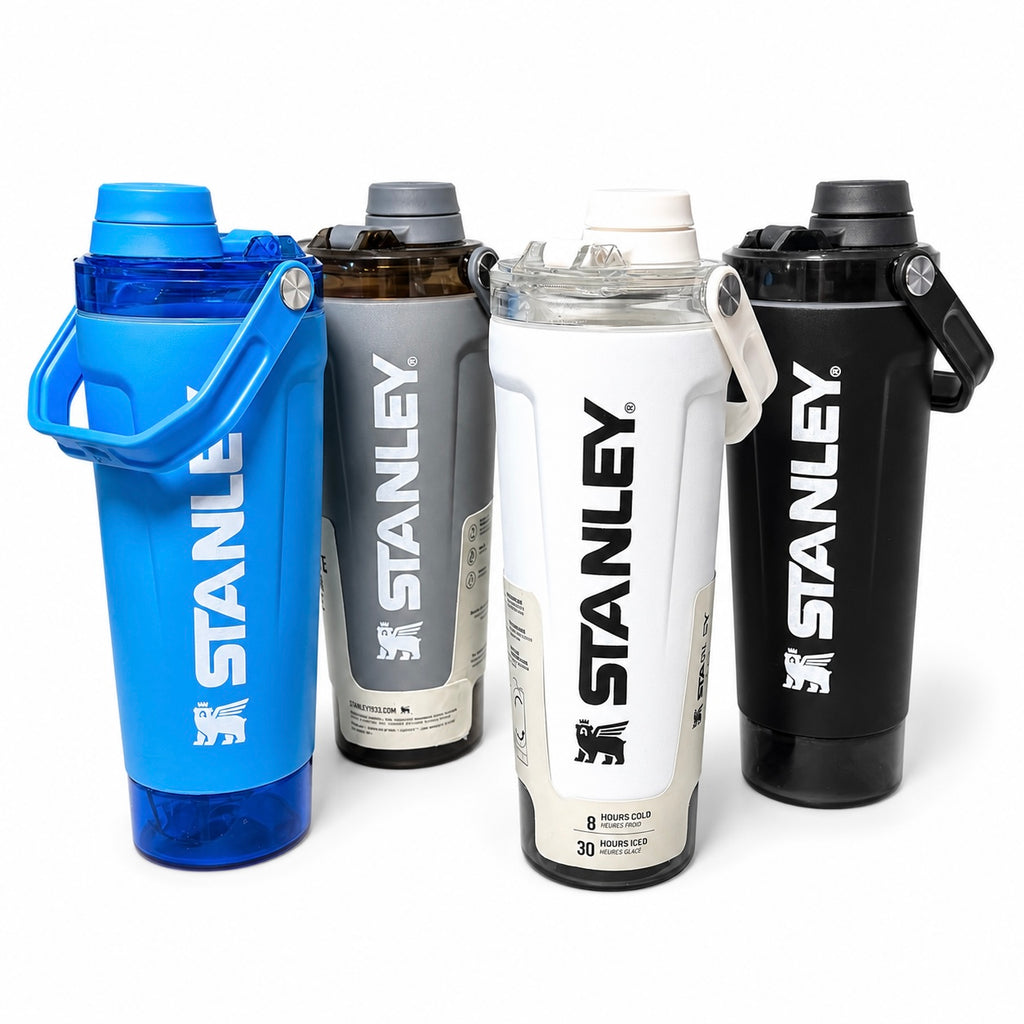 Stanley 30oz Stainless Steel Protein Shaker Bottle with Storage Compartment & Mixing Grid
