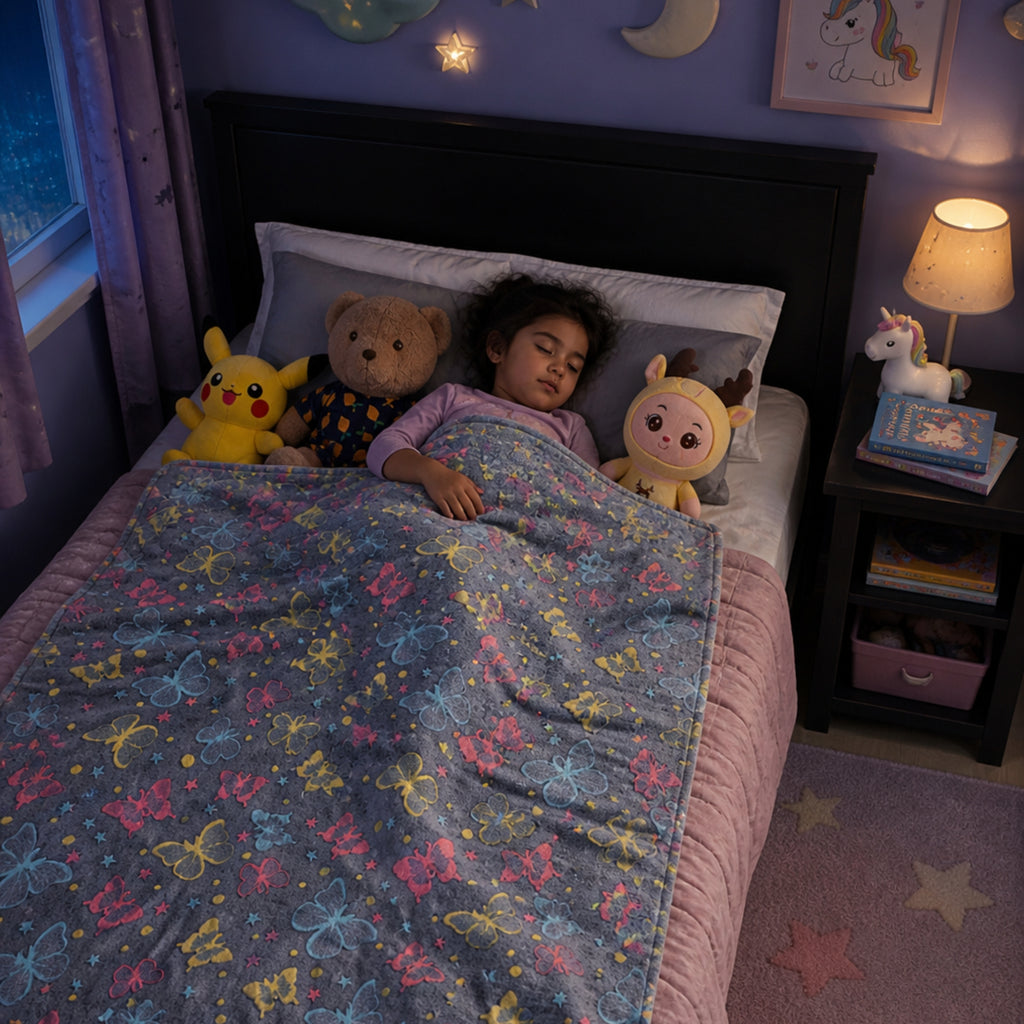 Magic Glow-in-the-Dark Blanket – 6x6 ft Soft Kids Blanket (Multiple Designs)