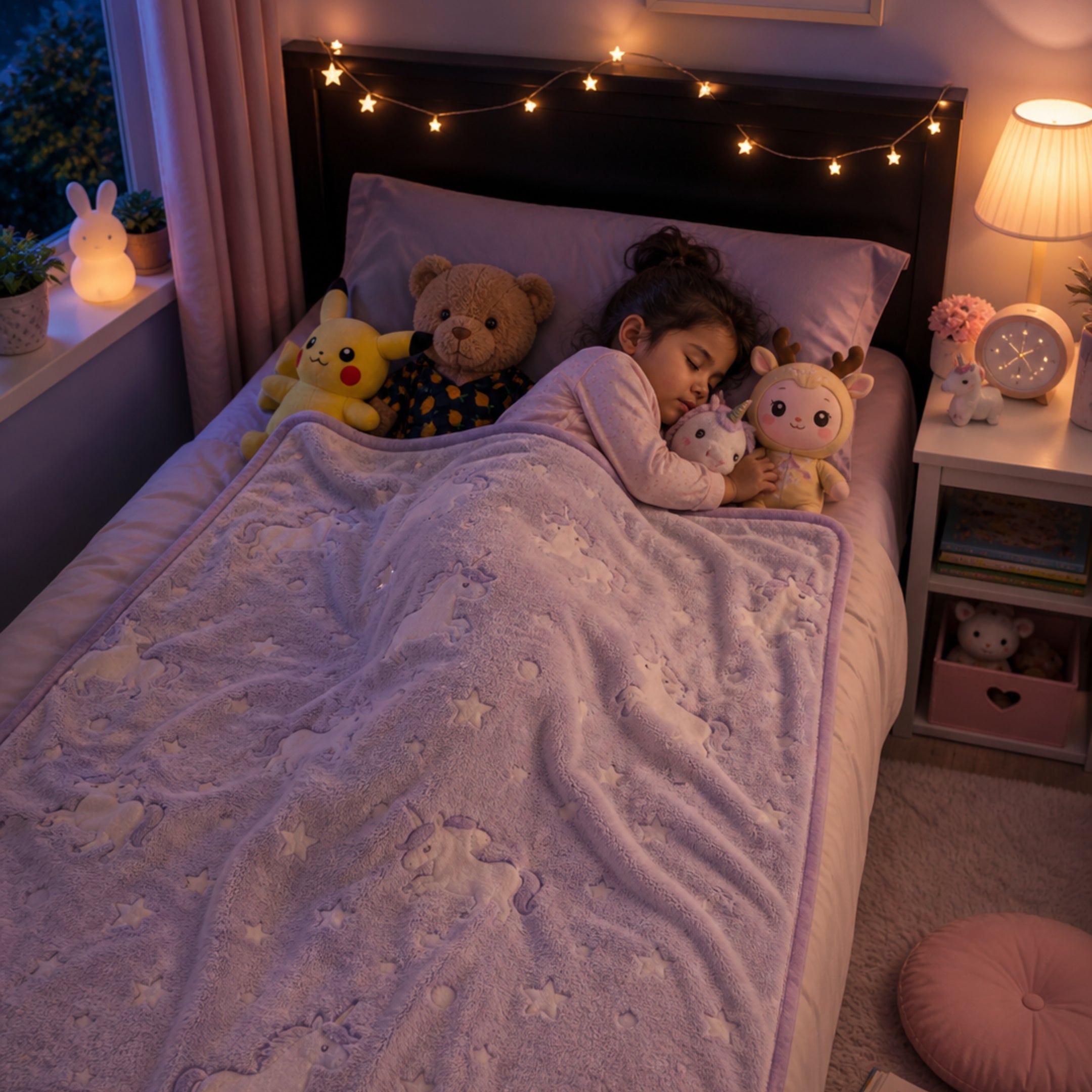 Magic Glow-in-the-Dark Blanket – 6x6 ft Soft Kids Blanket (Multiple Designs)