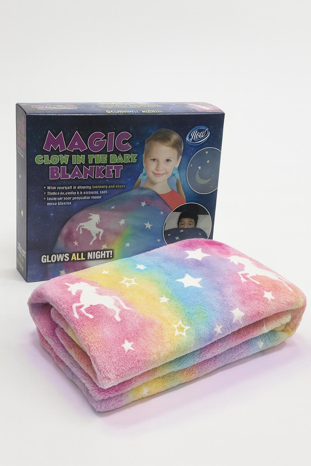Magic Glow-in-the-Dark Blanket – 6x6 ft Soft Kids Blanket (Multiple Designs)