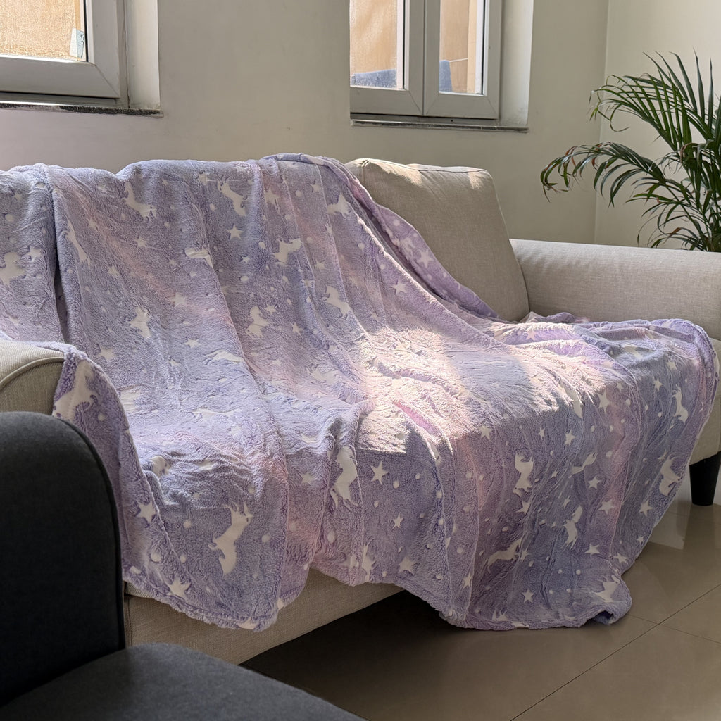 Magic Glow-in-the-Dark Blanket – 6x6 ft Soft Kids Blanket (Multiple Designs)