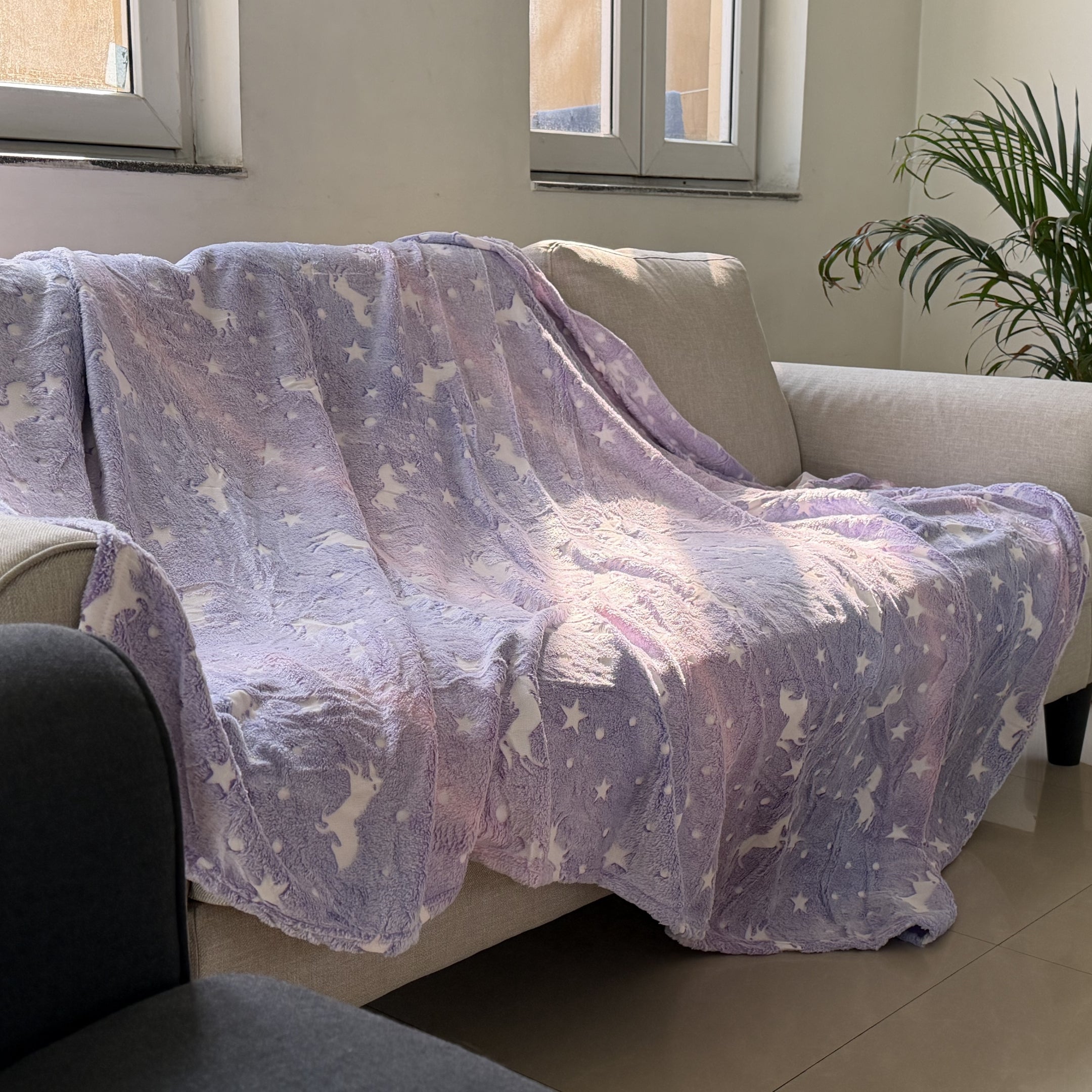 Magic Glow-in-the-Dark Blanket – 6x6 ft Soft Kids Blanket (Multiple Designs)
