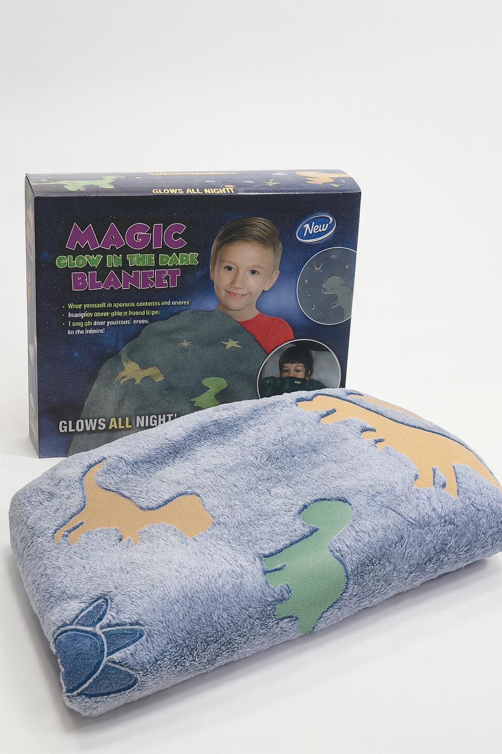 Magic Glow-in-the-Dark Blanket – 6x6 ft Soft Kids Blanket (Multiple Designs)
