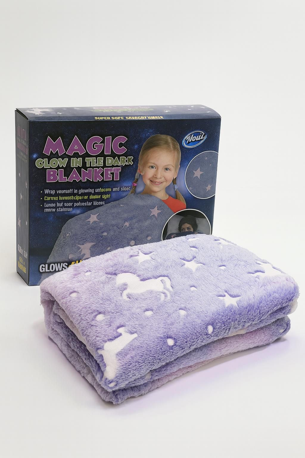 Magic Glow-in-the-Dark Blanket – 6x6 ft Soft Kids Blanket (Multiple Designs)