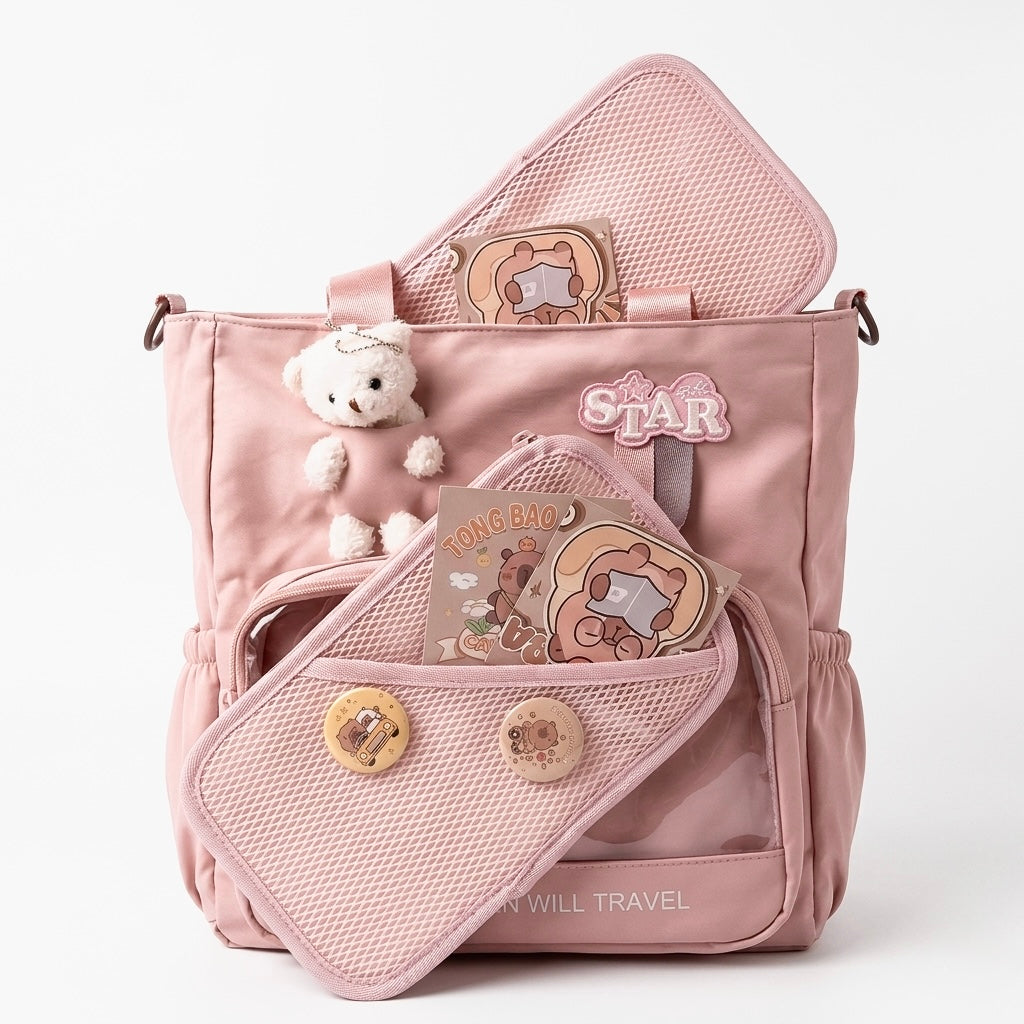 Kawaii Pastel Tote College Bag | Cute Shoulder Bag