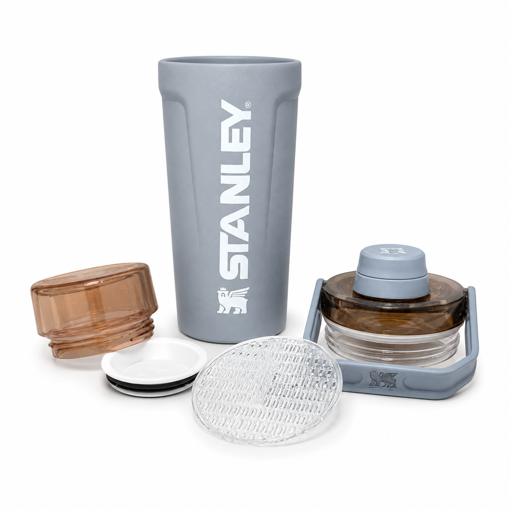 Stanley 30oz Stainless Steel Protein Shaker Bottle with Storage Compartment & Mixing Grid