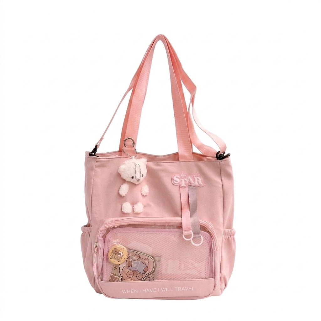 Kawaii Pastel Tote College Bag | Cute Shoulder Bag