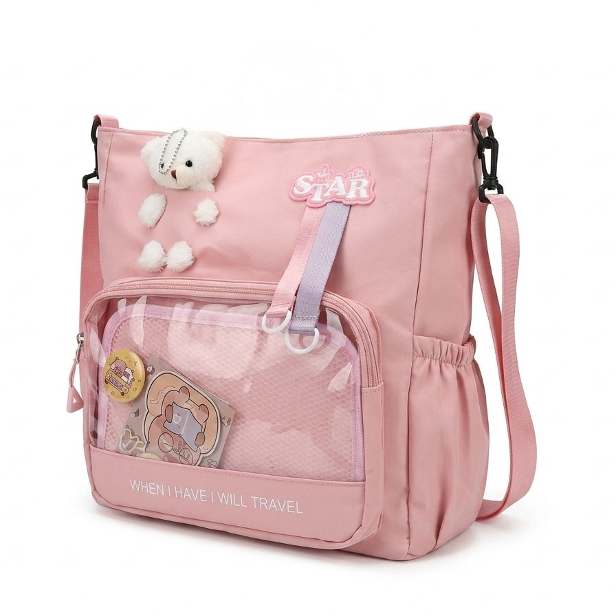 Kawaii Pastel Tote College Bag | Cute Shoulder Bag