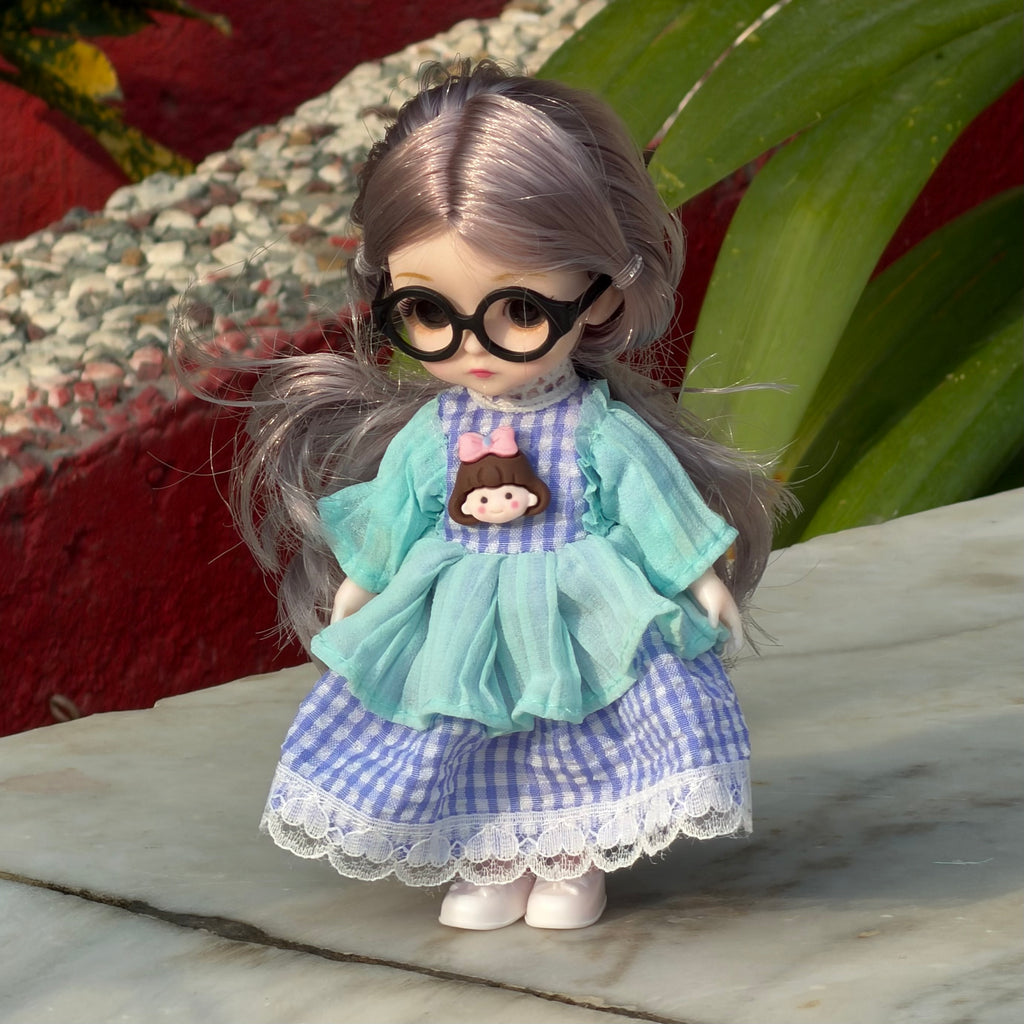 Fashion Girls Premium Doll with Movable Joints – 18-20cm Cute Dress-Up Doll (Gift Box Pack)