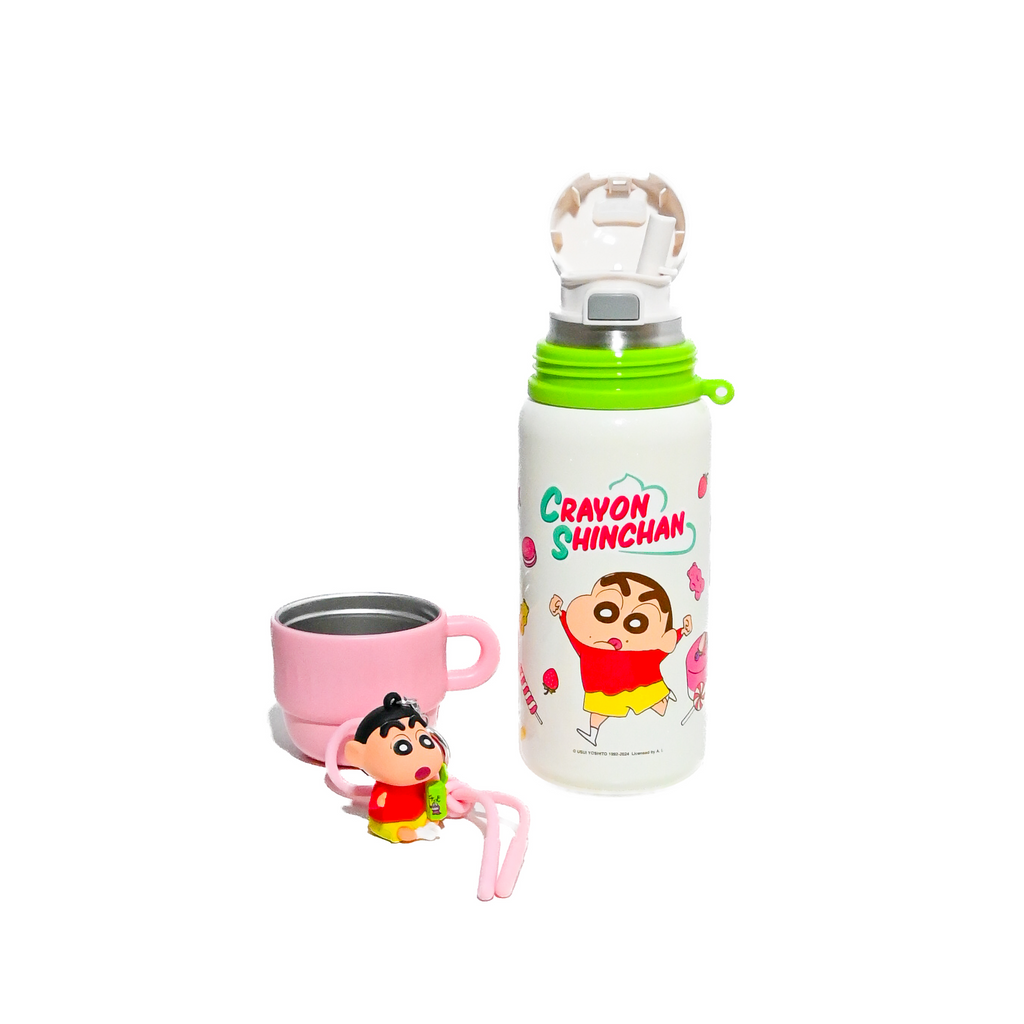 Crayon Shinchan Bottle with Cup Lid & Keychain (500 ml)