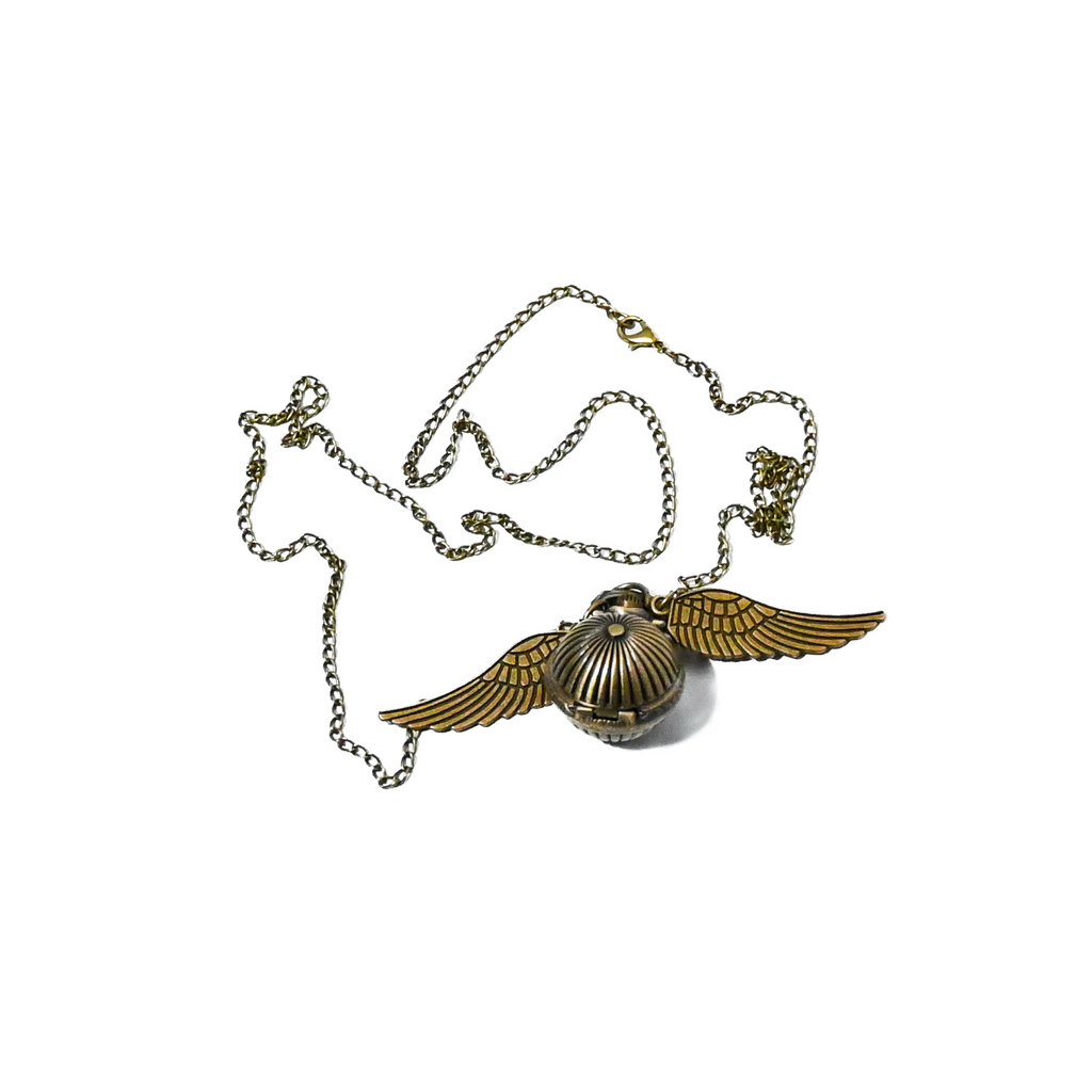 Harry Potter Golden Ball Pocket Watch Necklace – Flying Snitch Style