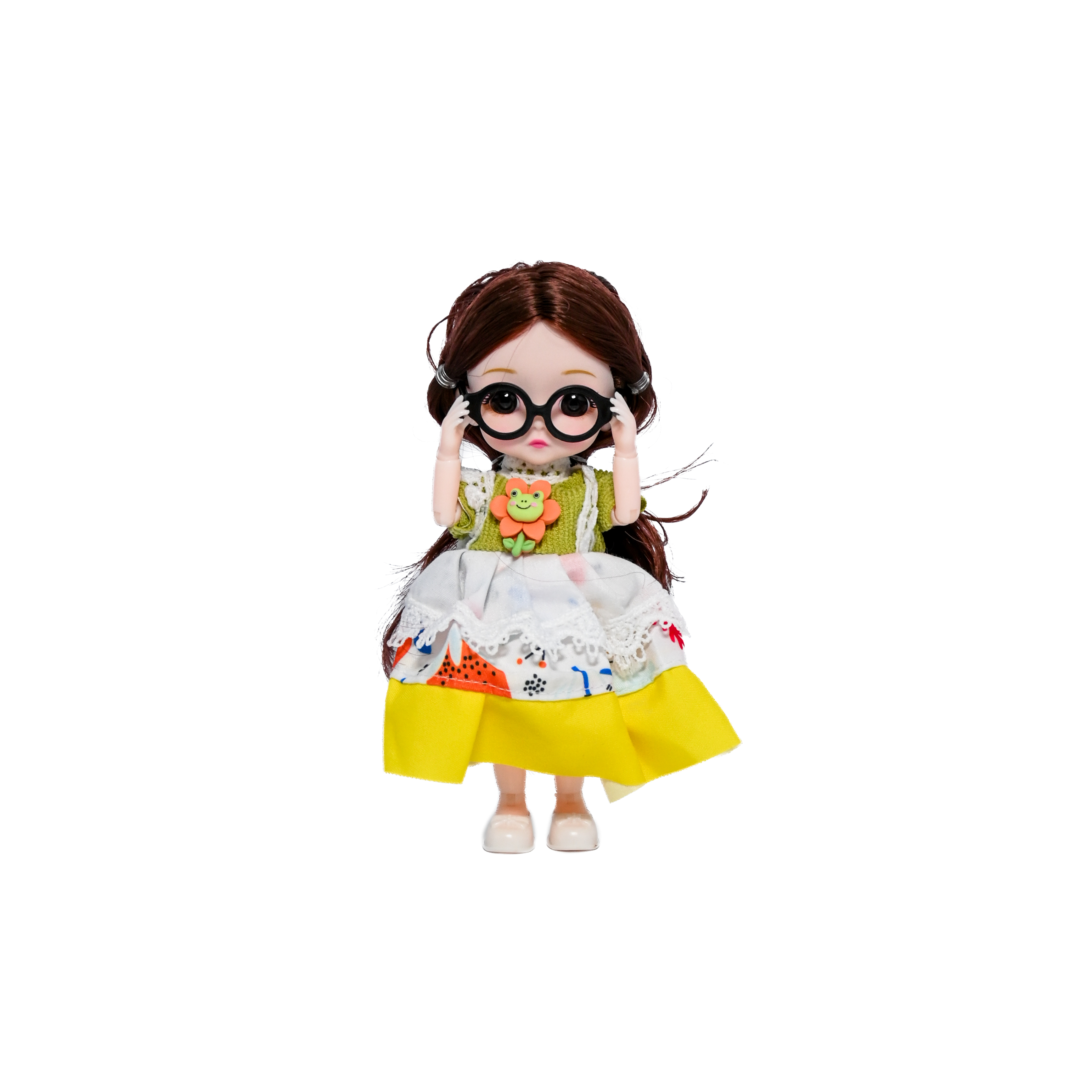 Fashion Girls Premium Doll with Movable Joints – 18-20cm Cute Dress-Up Doll (Gift Box Pack)