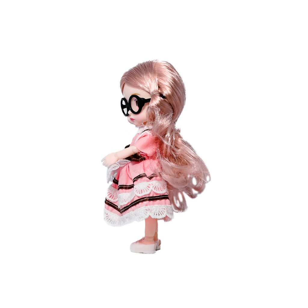 Fashion Girls Premium Doll with Movable Joints – 18-20cm Cute Dress-Up Doll (Gift Box Pack)