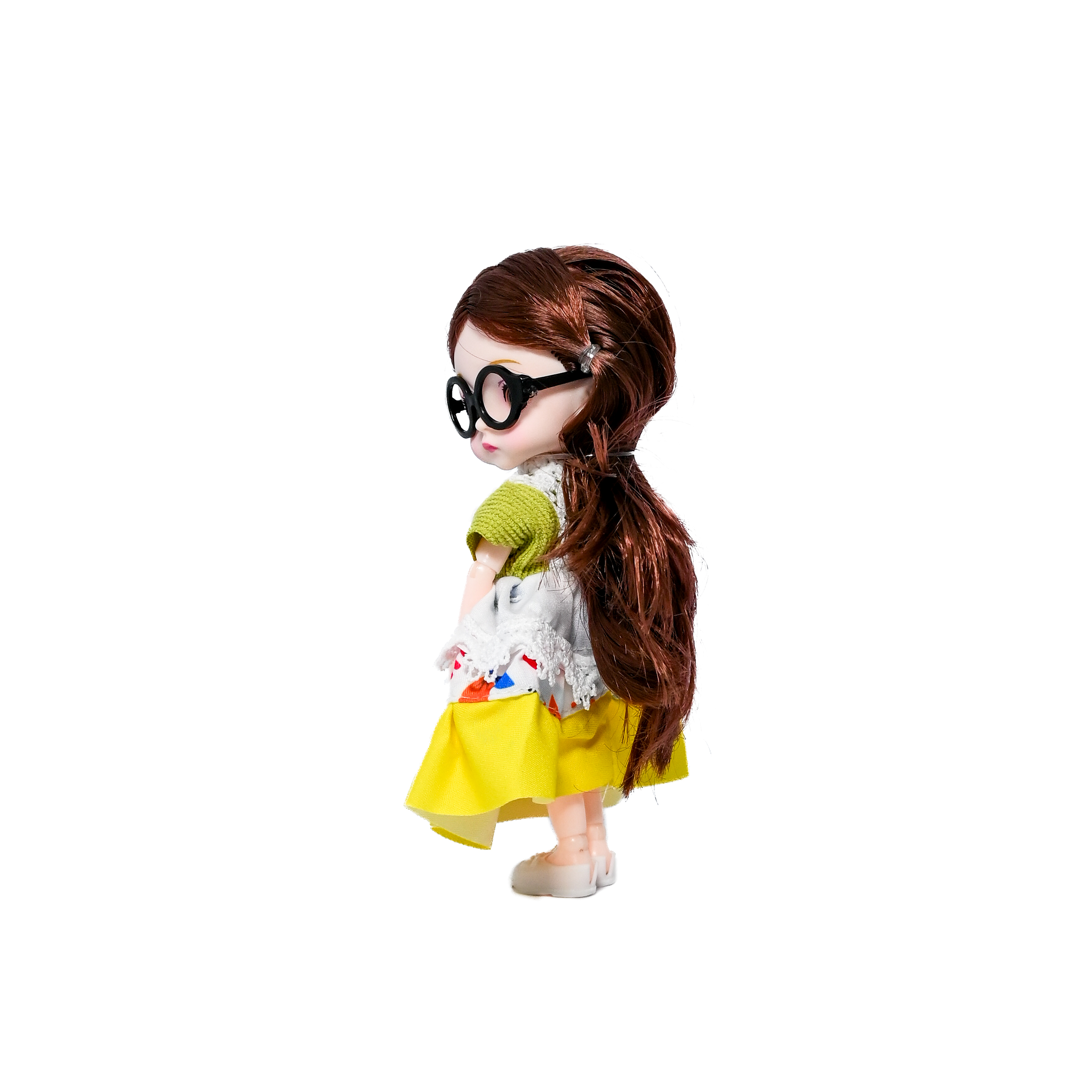 Fashion Girls Premium Doll with Movable Joints – 18-20cm Cute Dress-Up Doll (Gift Box Pack)