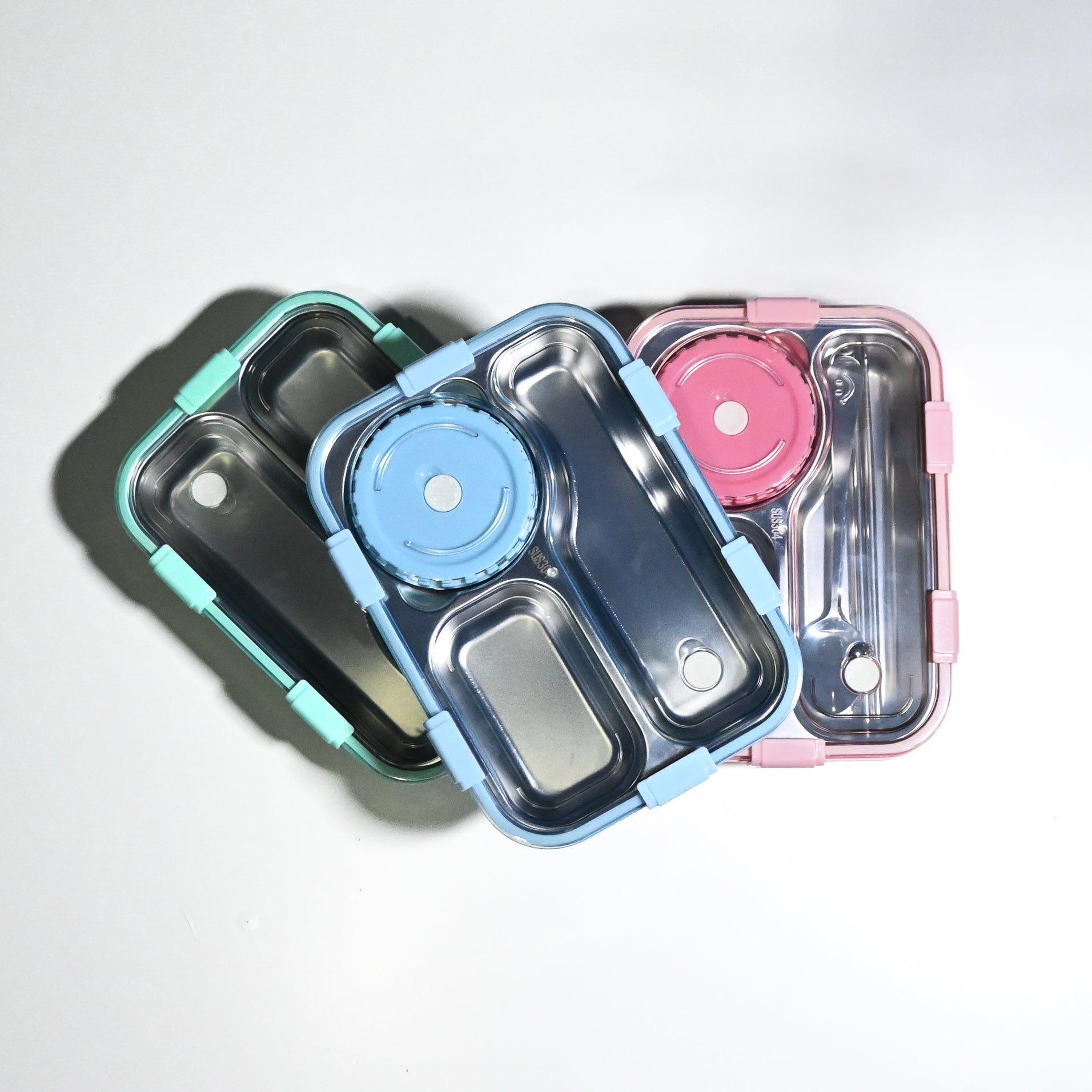 Leak-Proof Bento Lunch Box with Utensils & Detachable Stainless Steel Tray
