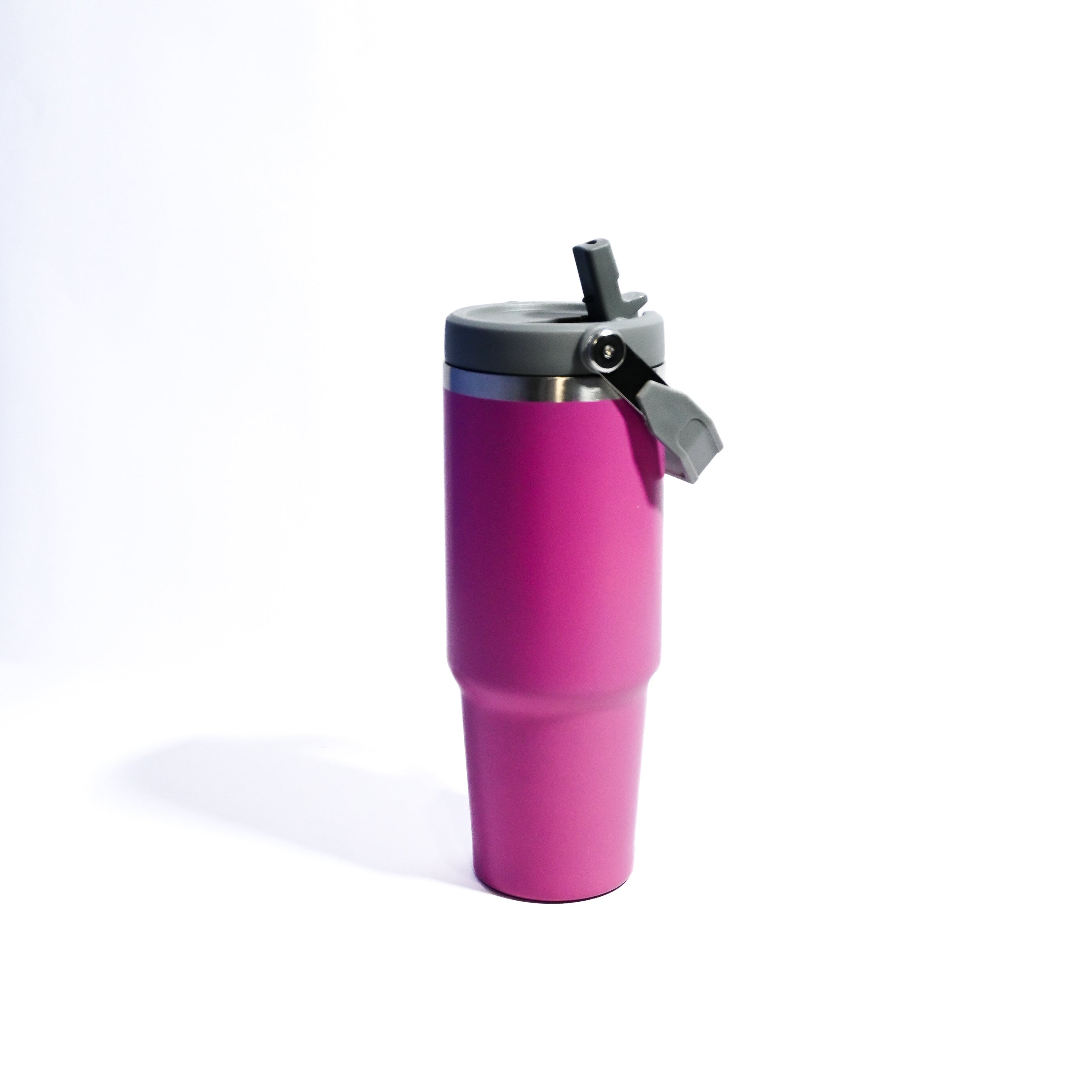Stainless Steel Beverage Cup with Handle & Straw – 887ml