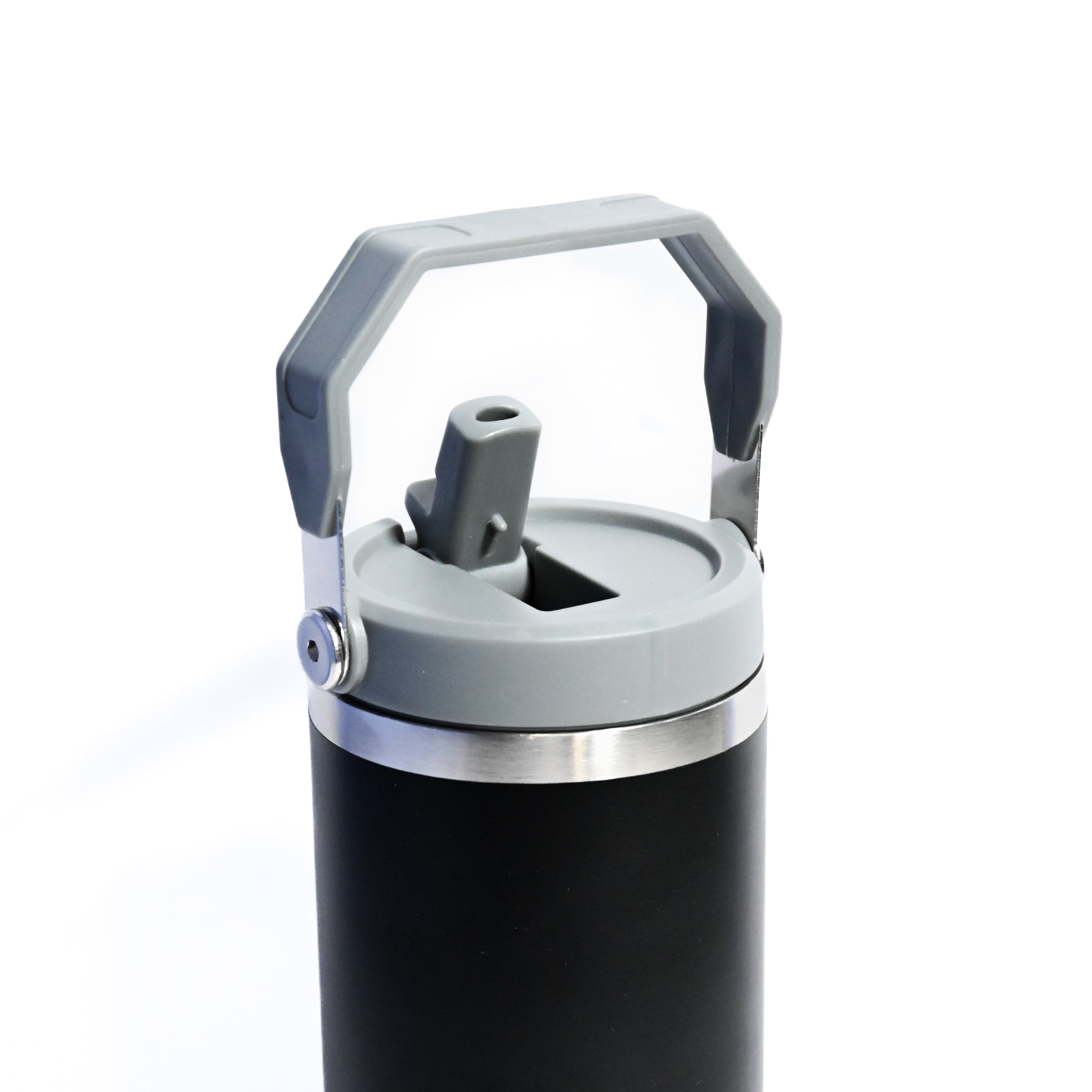 Stainless Steel Beverage Cup with Handle & Straw – 887ml