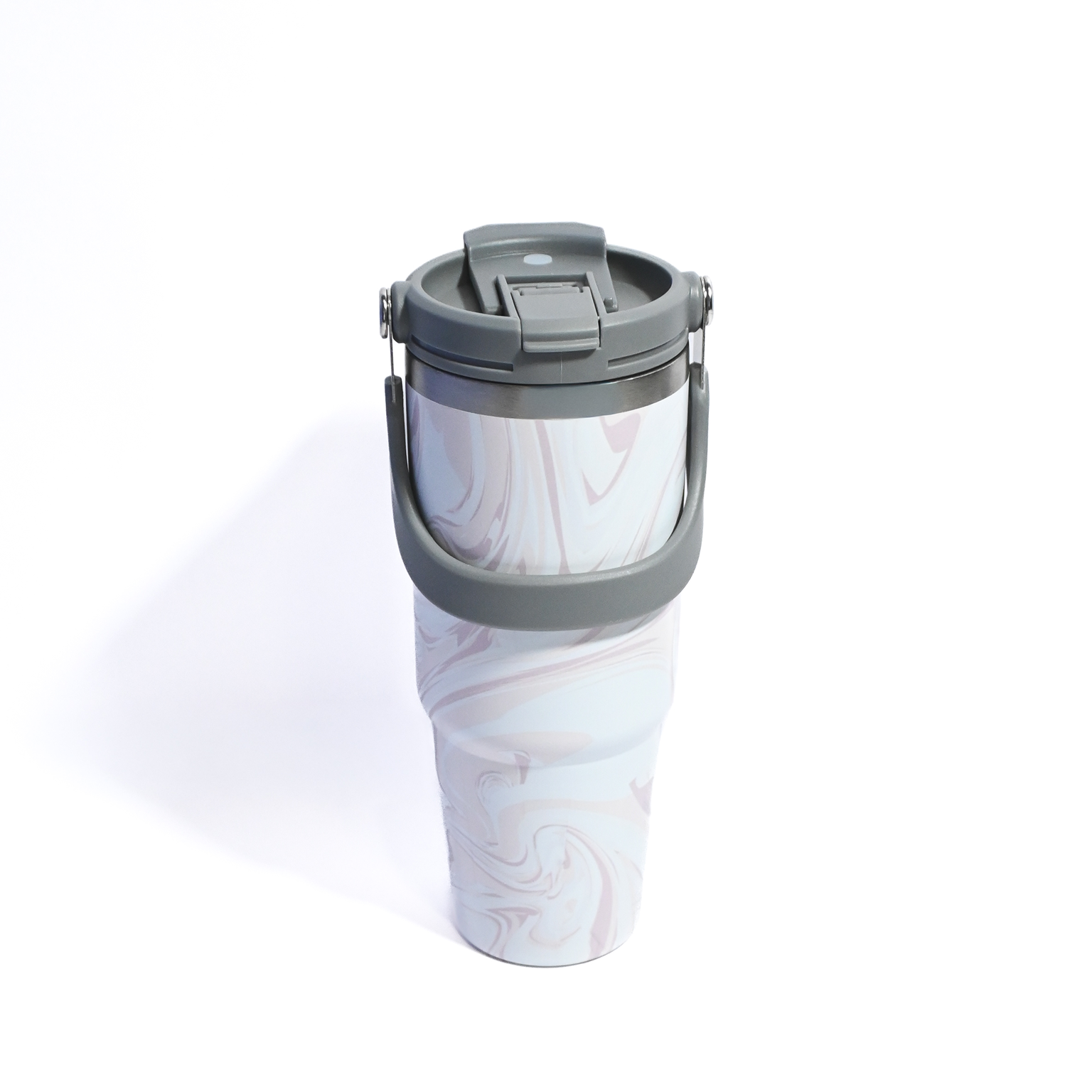 Marble Design Insulated Tumbler with Handle – 887ml