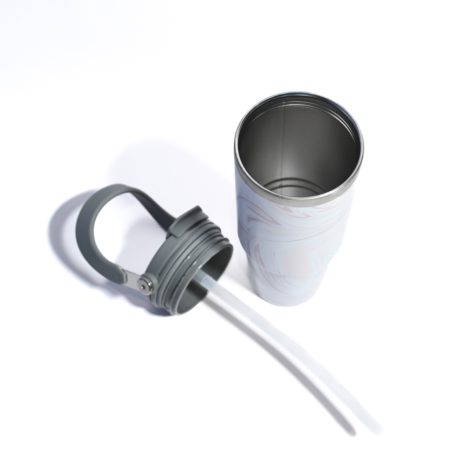 Marble Design Insulated Tumbler with Handle – 887ml