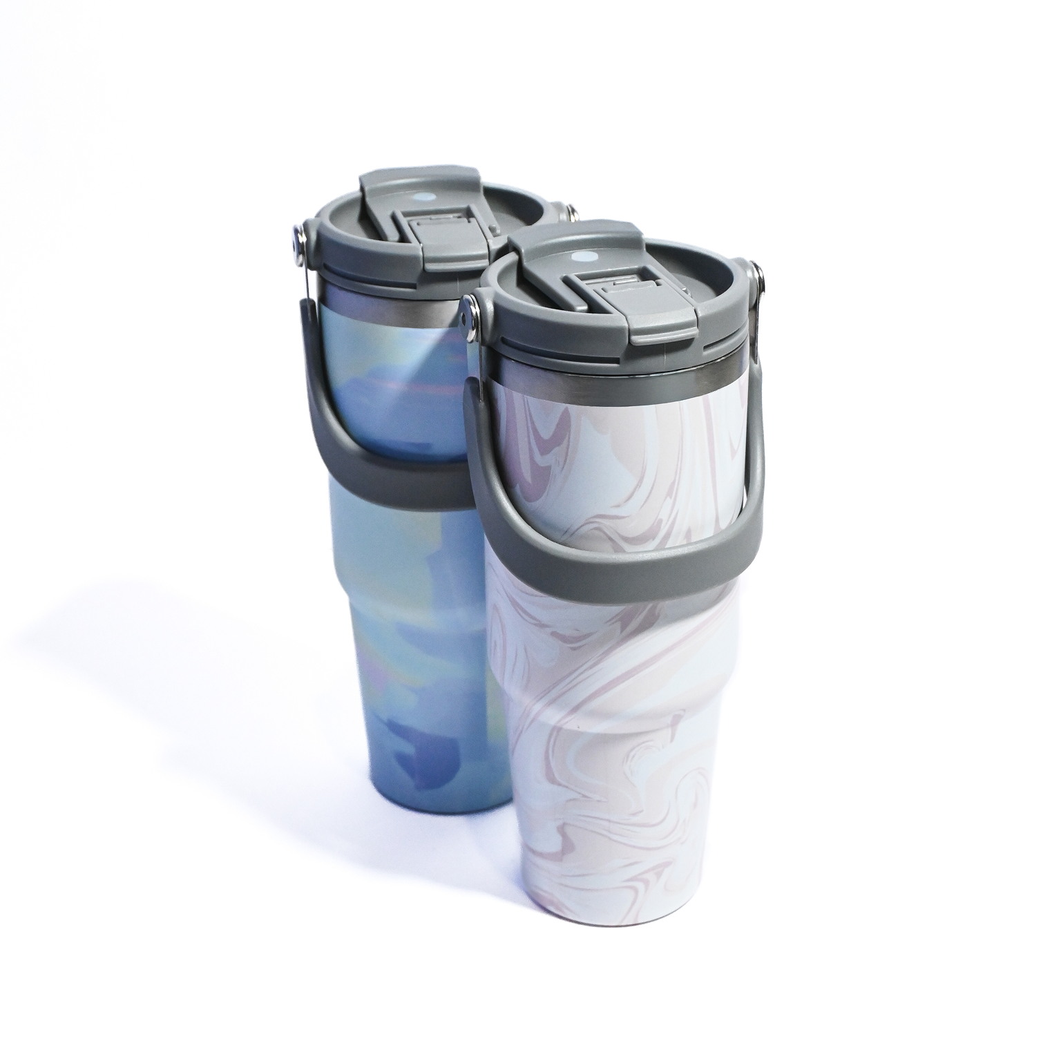 Marble Design Insulated Tumbler with Handle – 887ml