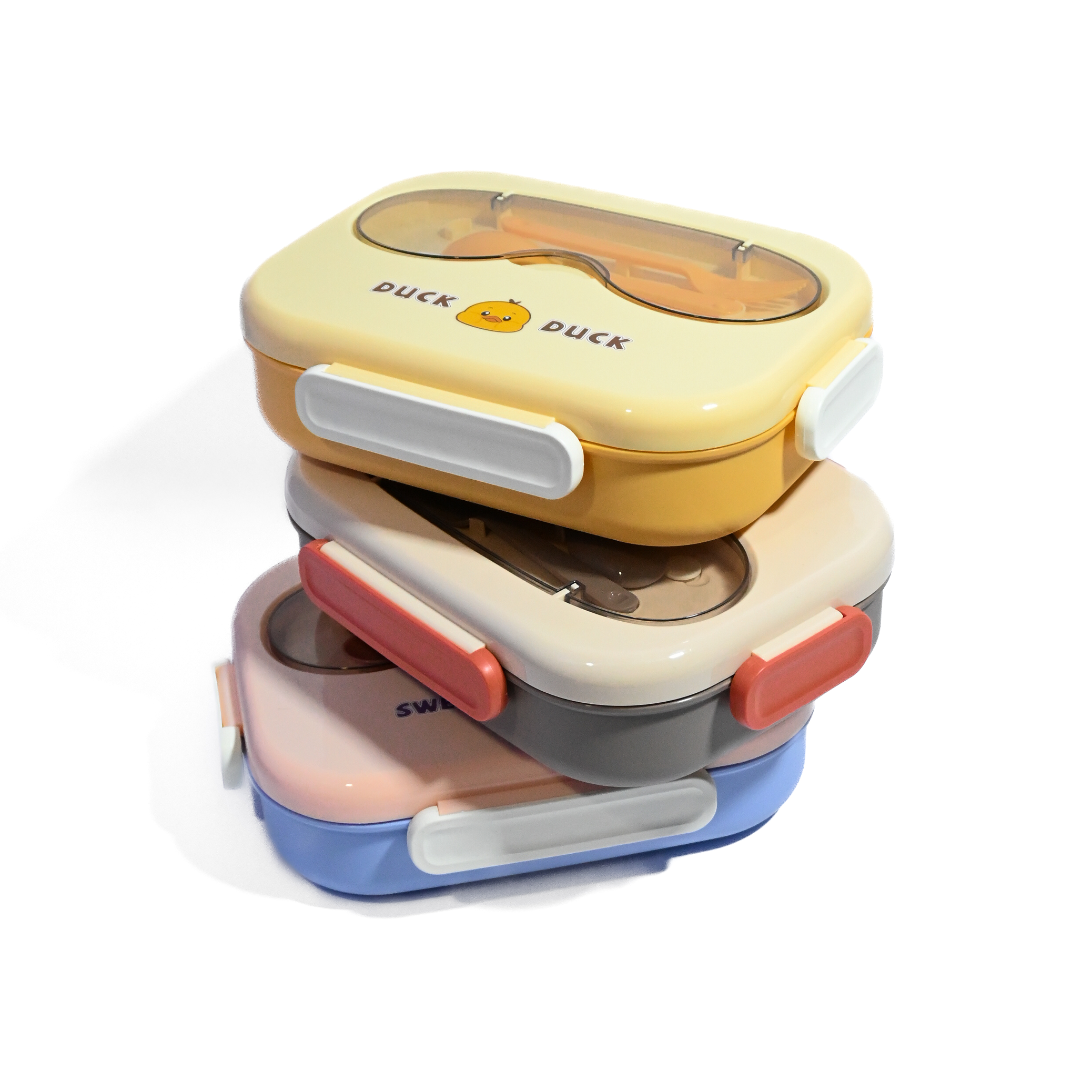 Cute Bento Lunch Box with Compartments & Cutlery – 1400ml, Portable, Leakproof