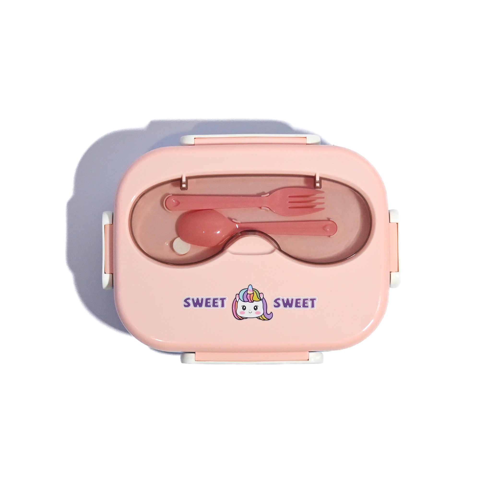Cute Bento Lunch Box with Compartments & Cutlery – 1400ml, Portable, Leakproof