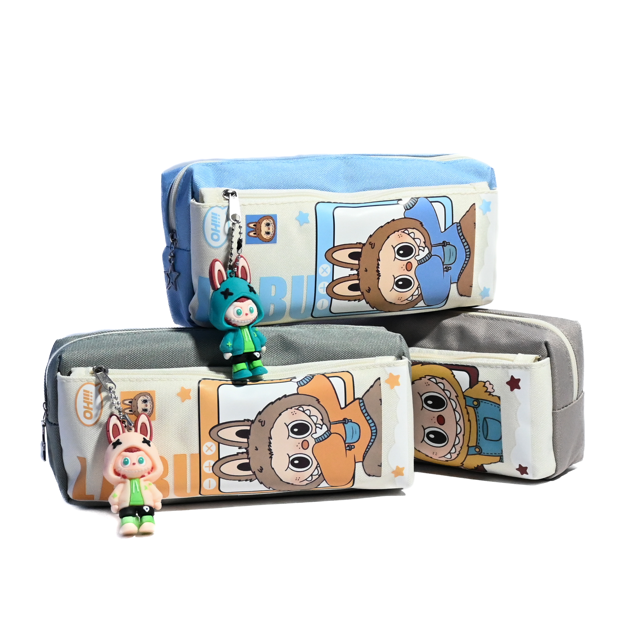 Labubu Pencil Case with Zipper & 3D Keychain – Lightweight, Portable & Durable