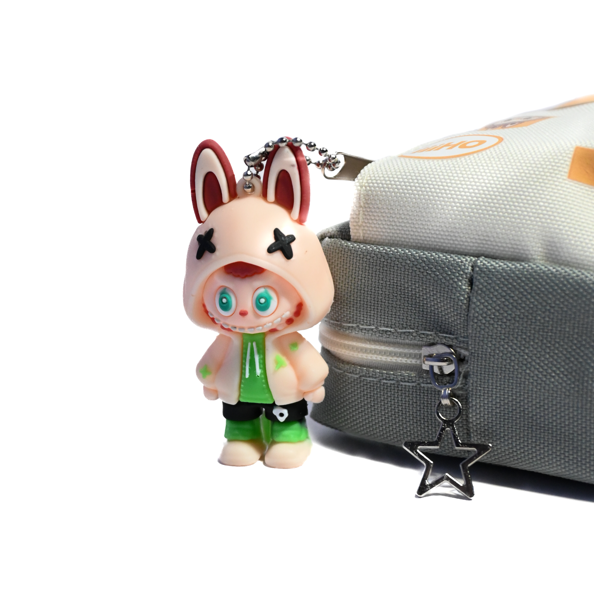 Labubu Pencil Case with Zipper & 3D Keychain – Lightweight, Portable & Durable