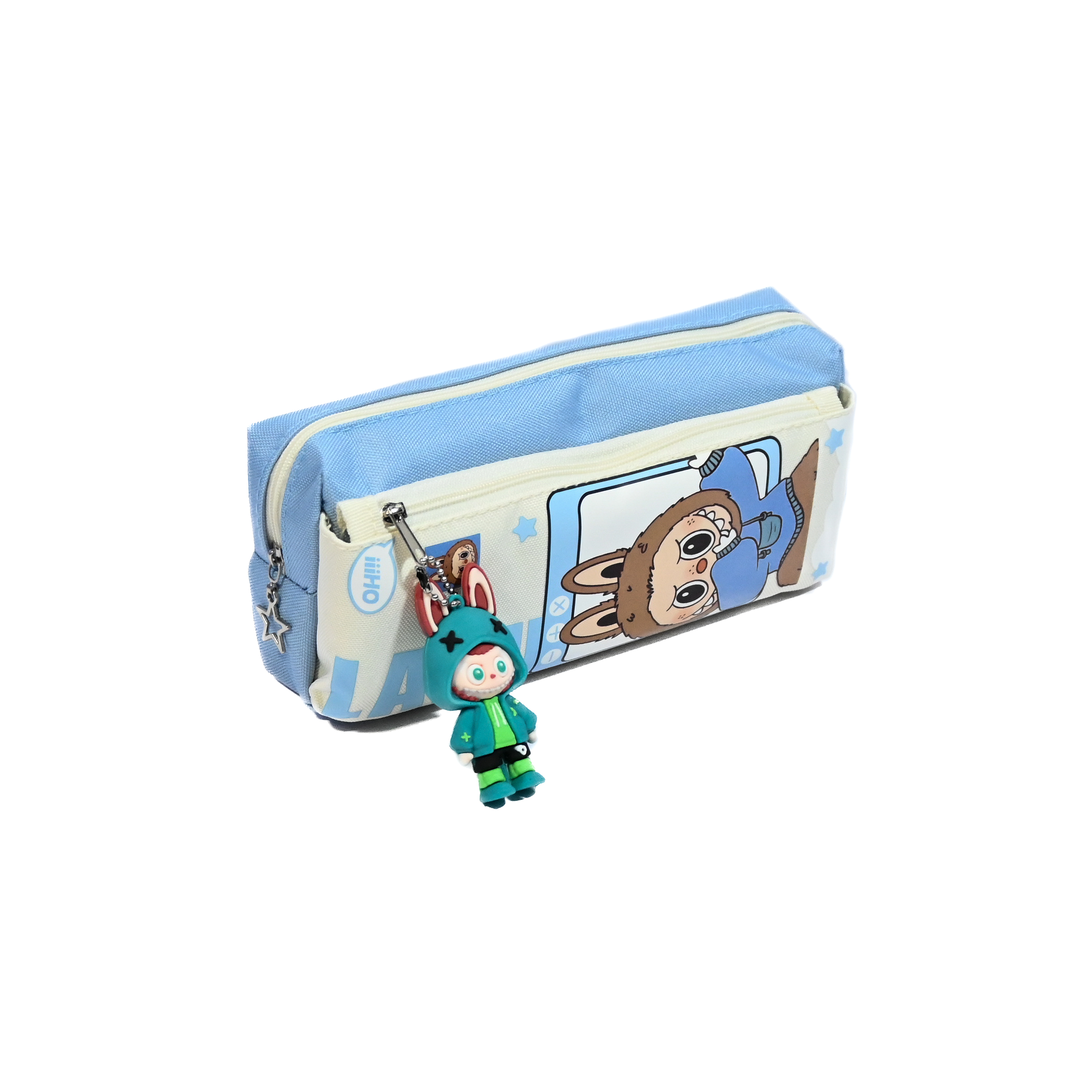 Labubu Pencil Case with Zipper & 3D Keychain – Lightweight, Portable & Durable