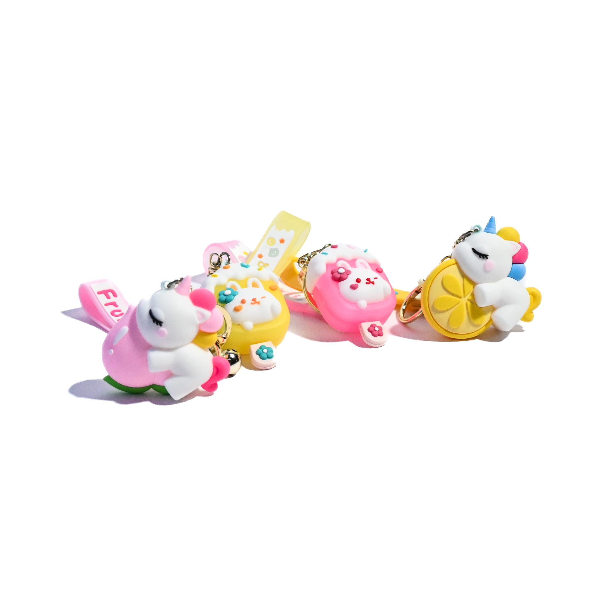 Fruit & Unicorn Keychains – Adorable Cartoon Charms