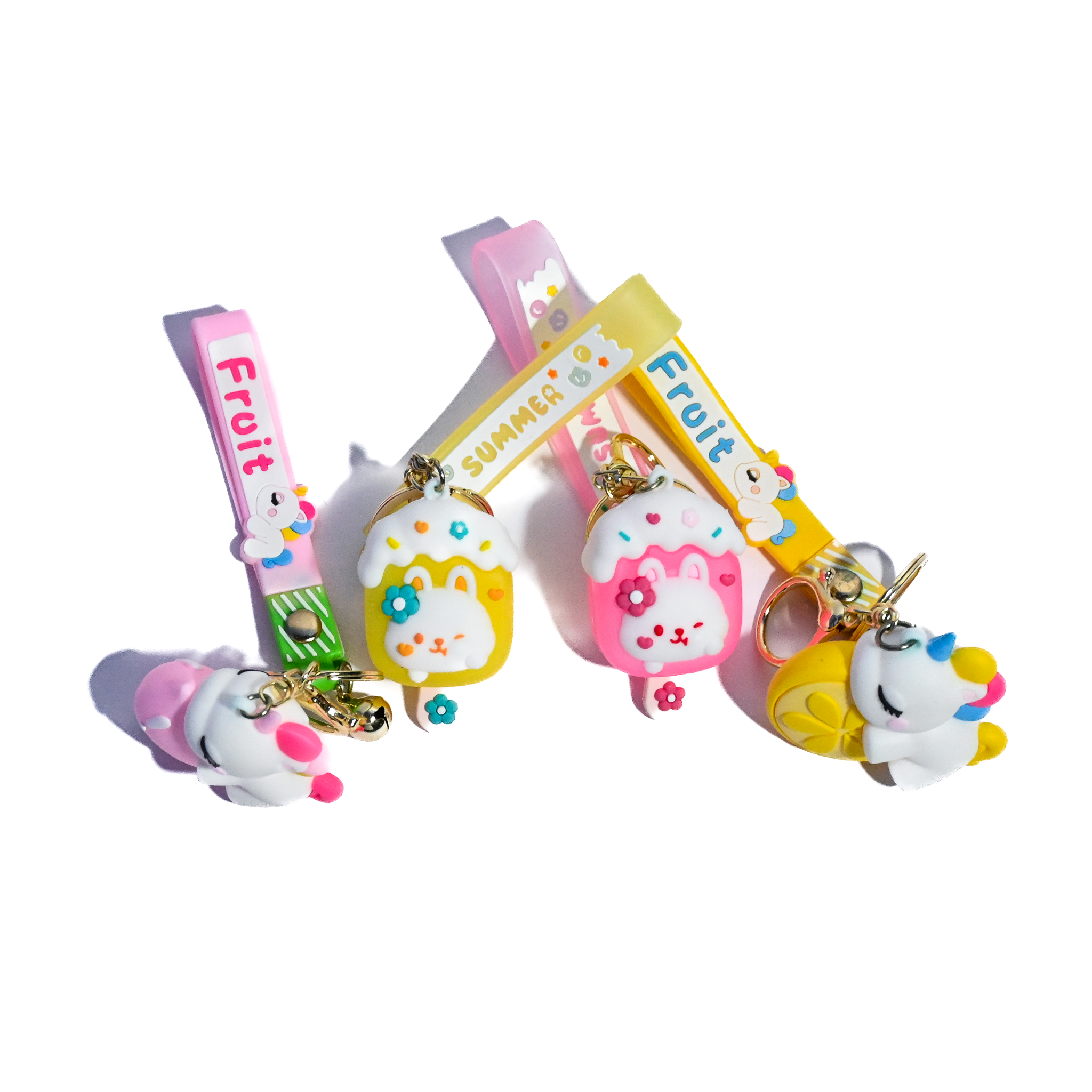 Fruit & Unicorn Keychains – Adorable Cartoon Charms