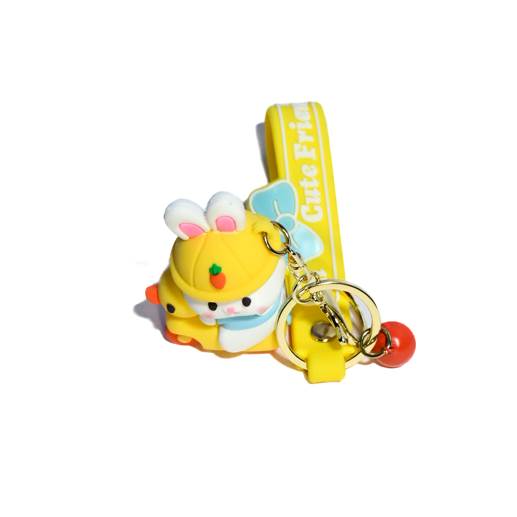 Cute Animal Keychain Set – Duck & Bunny Design