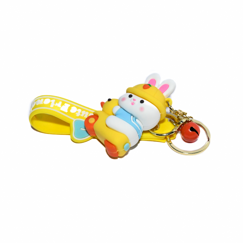 Cute Animal Keychain Set – Duck & Bunny Design