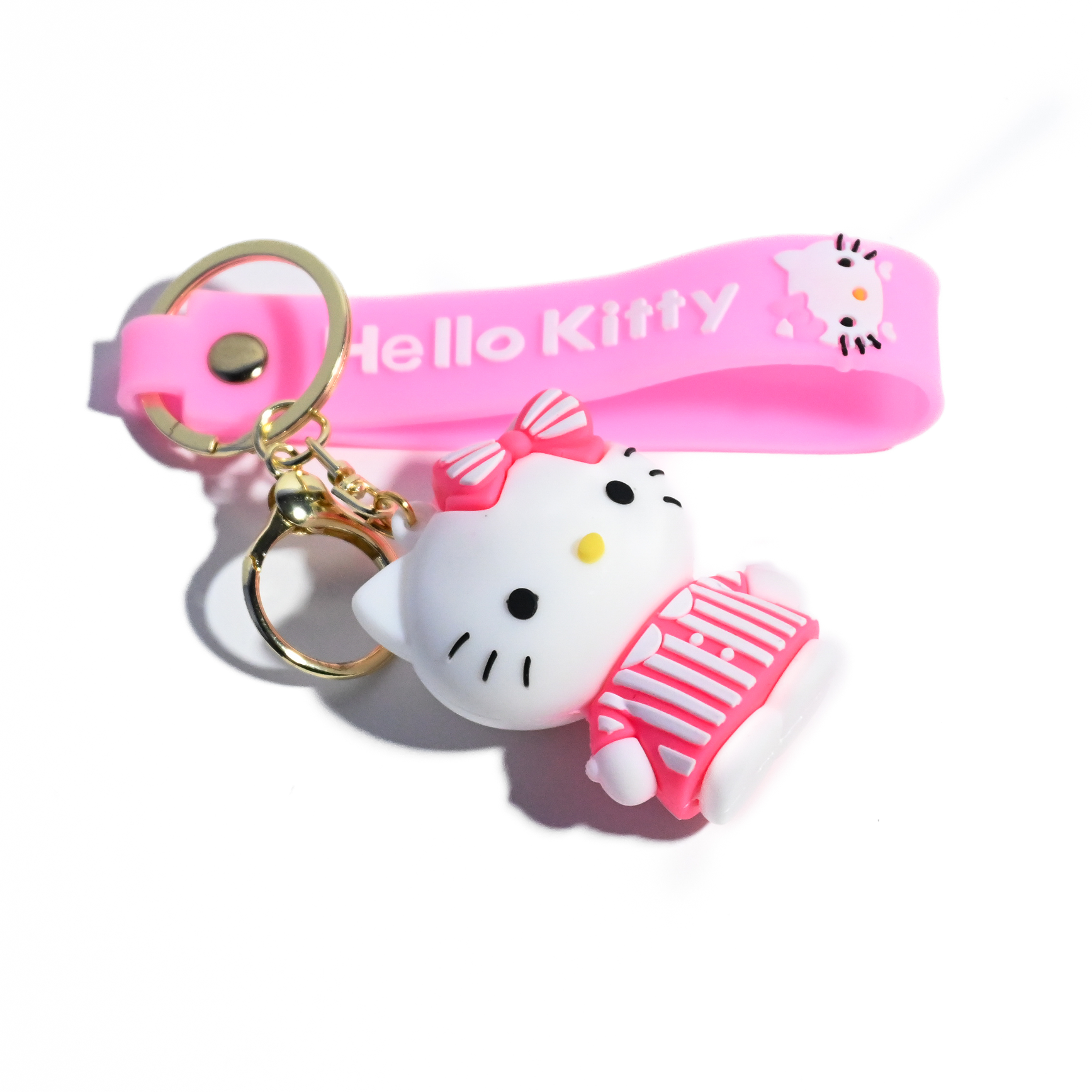 Cute Hello Kitty Keychain - Cartoon Character Keyring with Silicone Strap