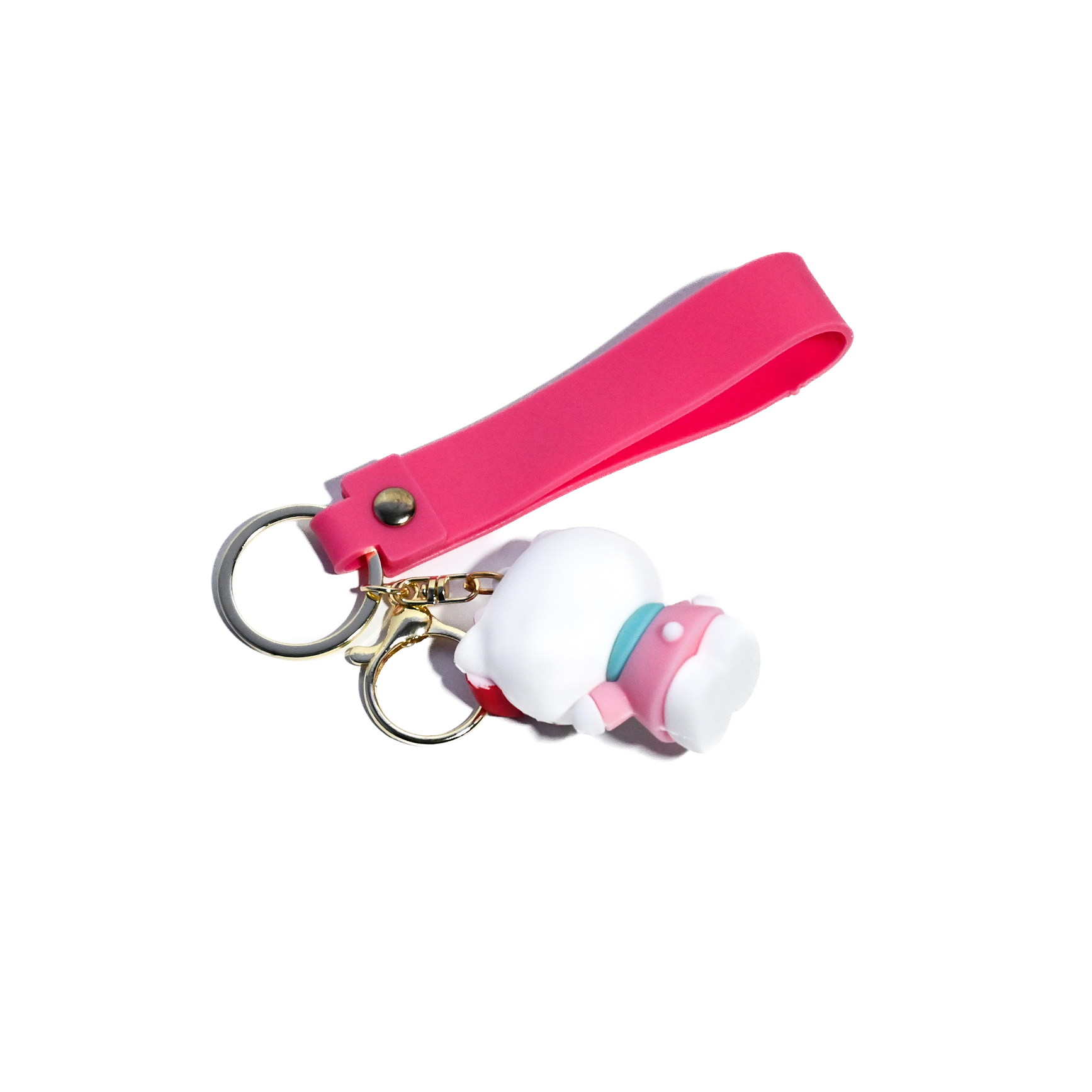 Cute Hello Kitty Keychain - Cartoon Character Keyring with Silicone Strap