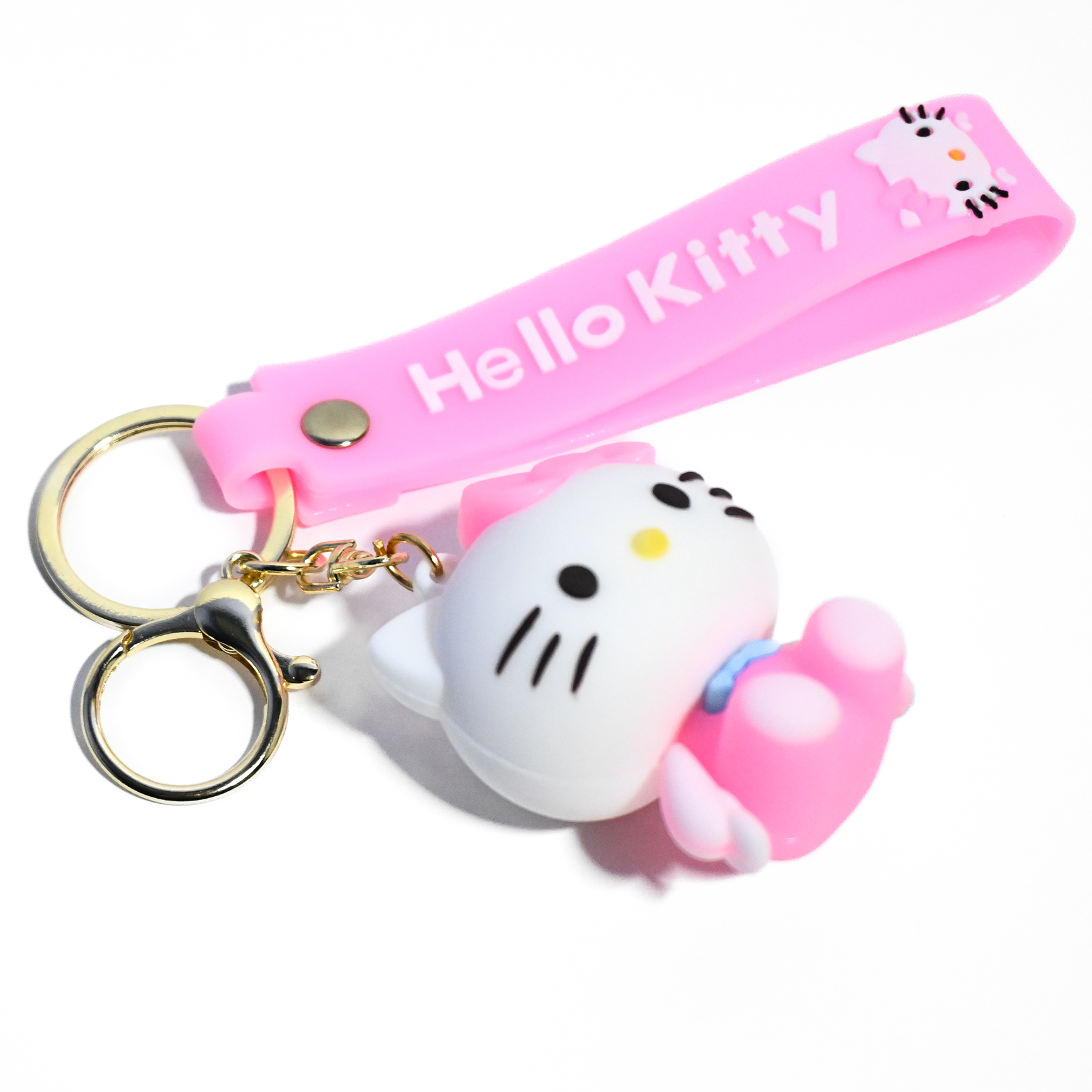 Cute Hello Kitty Keychain - Cartoon Character Keyring with Silicone Strap