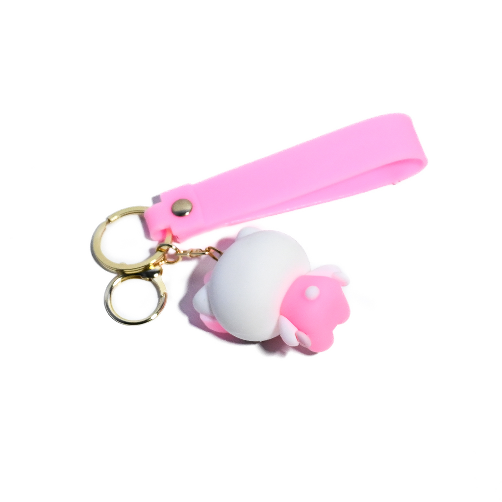 Cute Hello Kitty Keychain - Cartoon Character Keyring with Silicone Strap