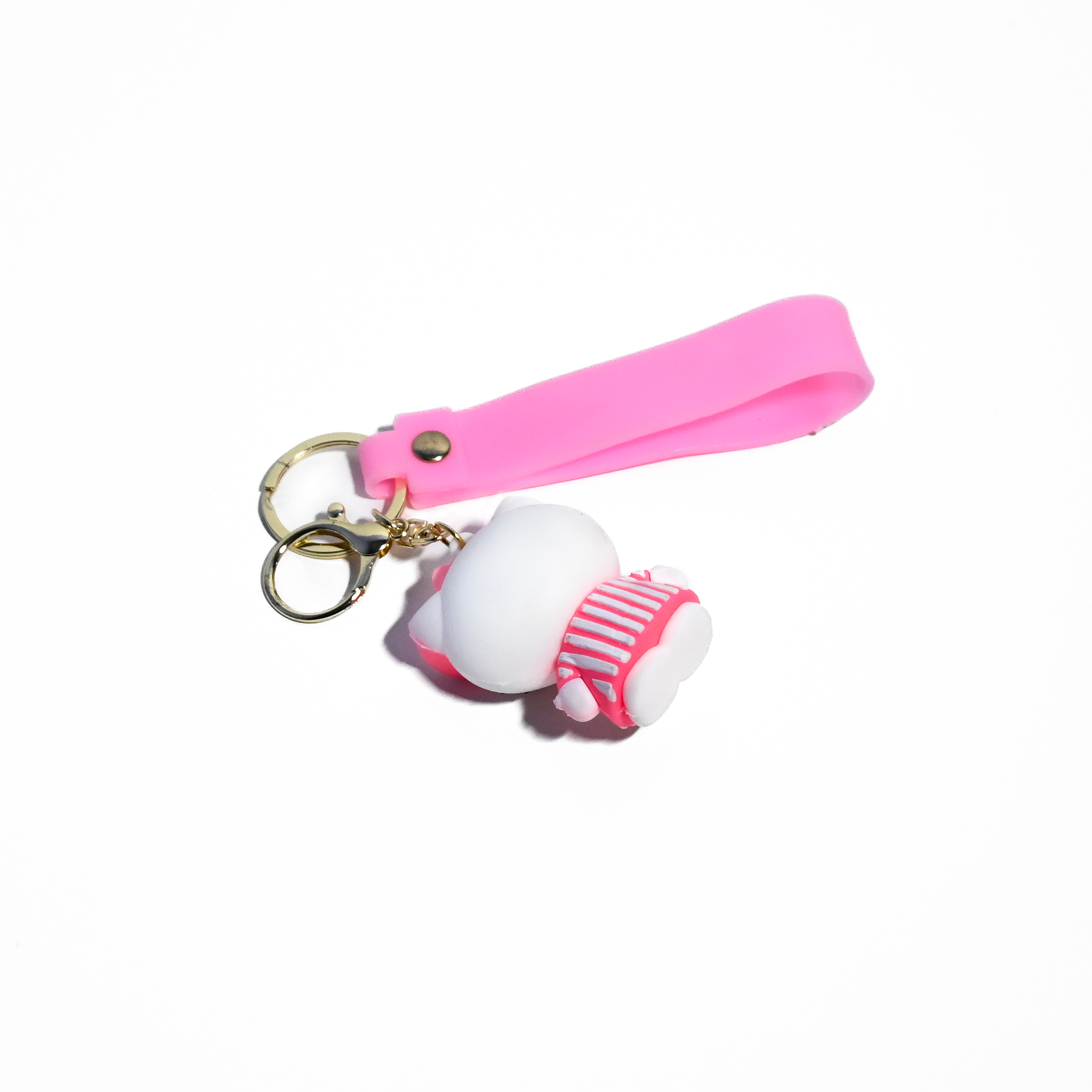Cute Hello Kitty Keychain - Cartoon Character Keyring with Silicone Strap