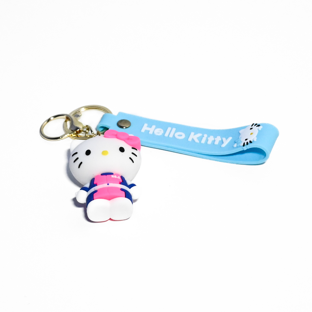 Cute Hello Kitty Keychain - Cartoon Character Keyring with Silicone Strap