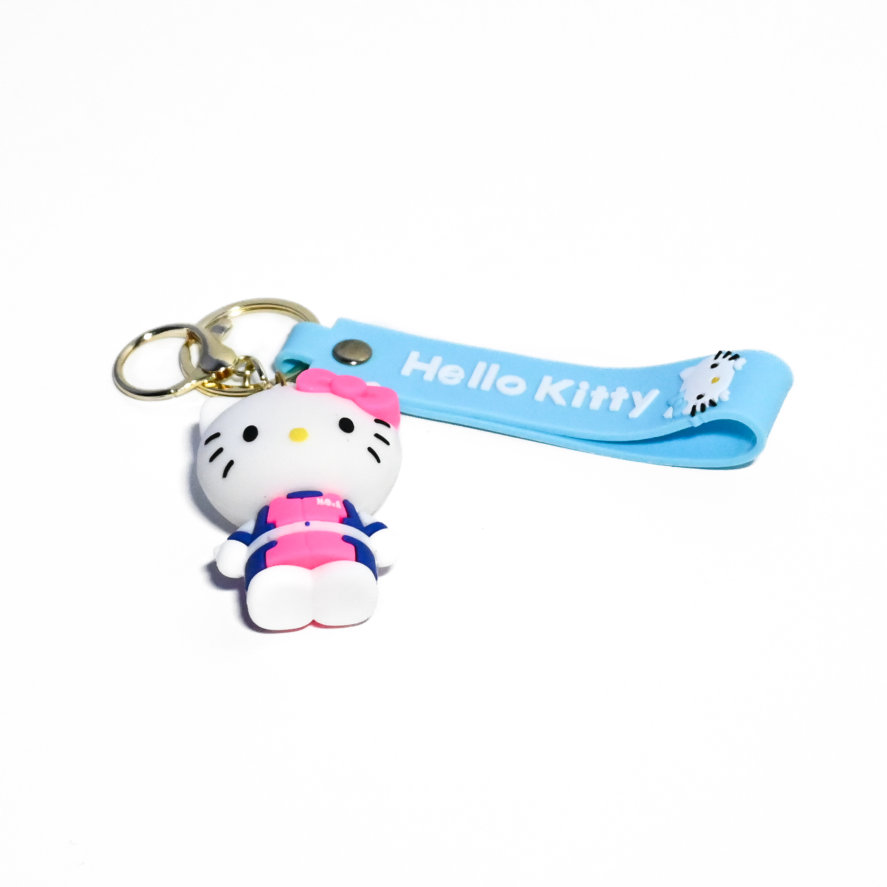 Cute Hello Kitty Keychain - Cartoon Character Keyring with Silicone Strap