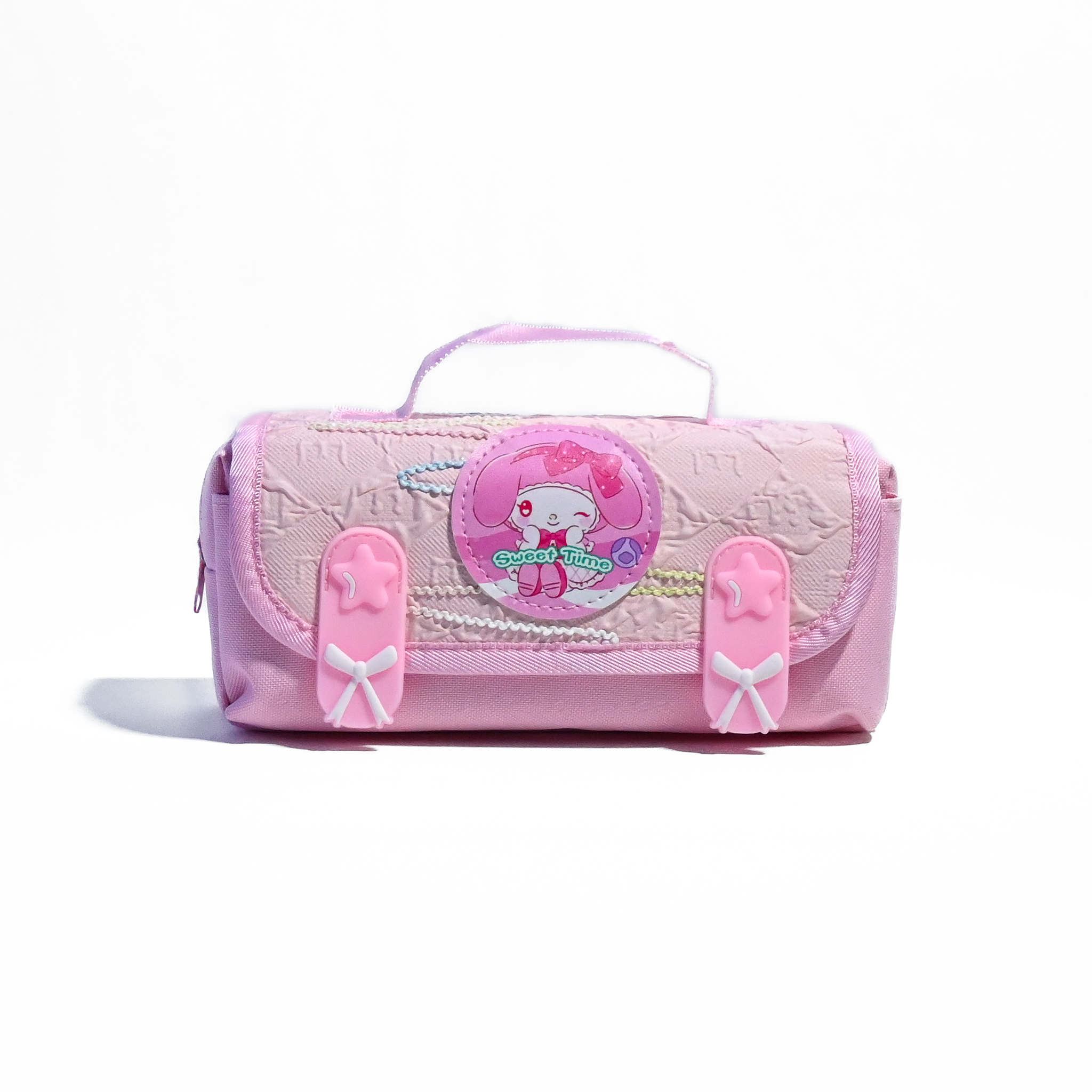 Cute Pink Bunny Kids Pencil Case – Multi-Compartment | Sweet Time Edition