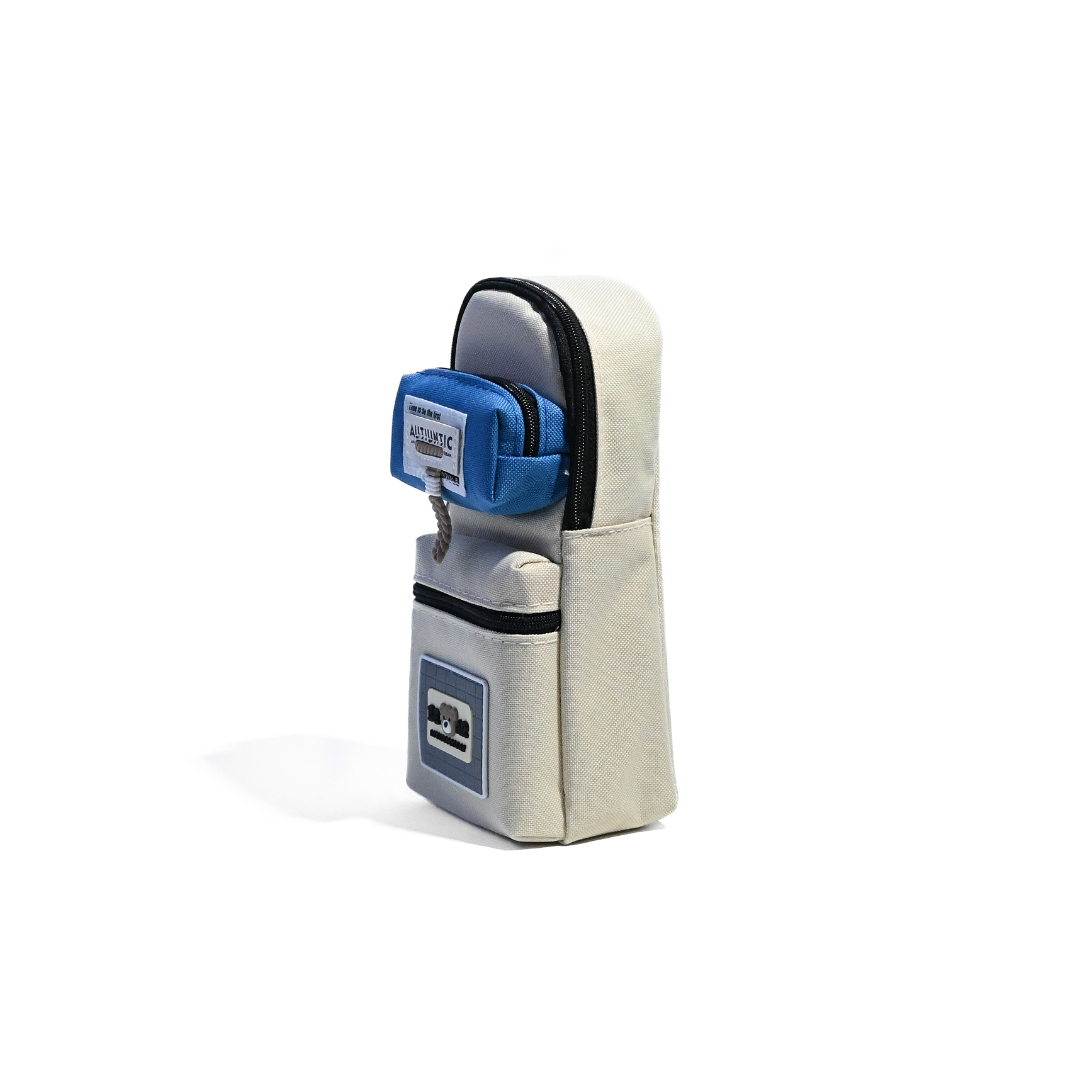 Cute Multi-Pocket Kids Pencil Case – Compact Canvas Stationery Pouch (21cm)