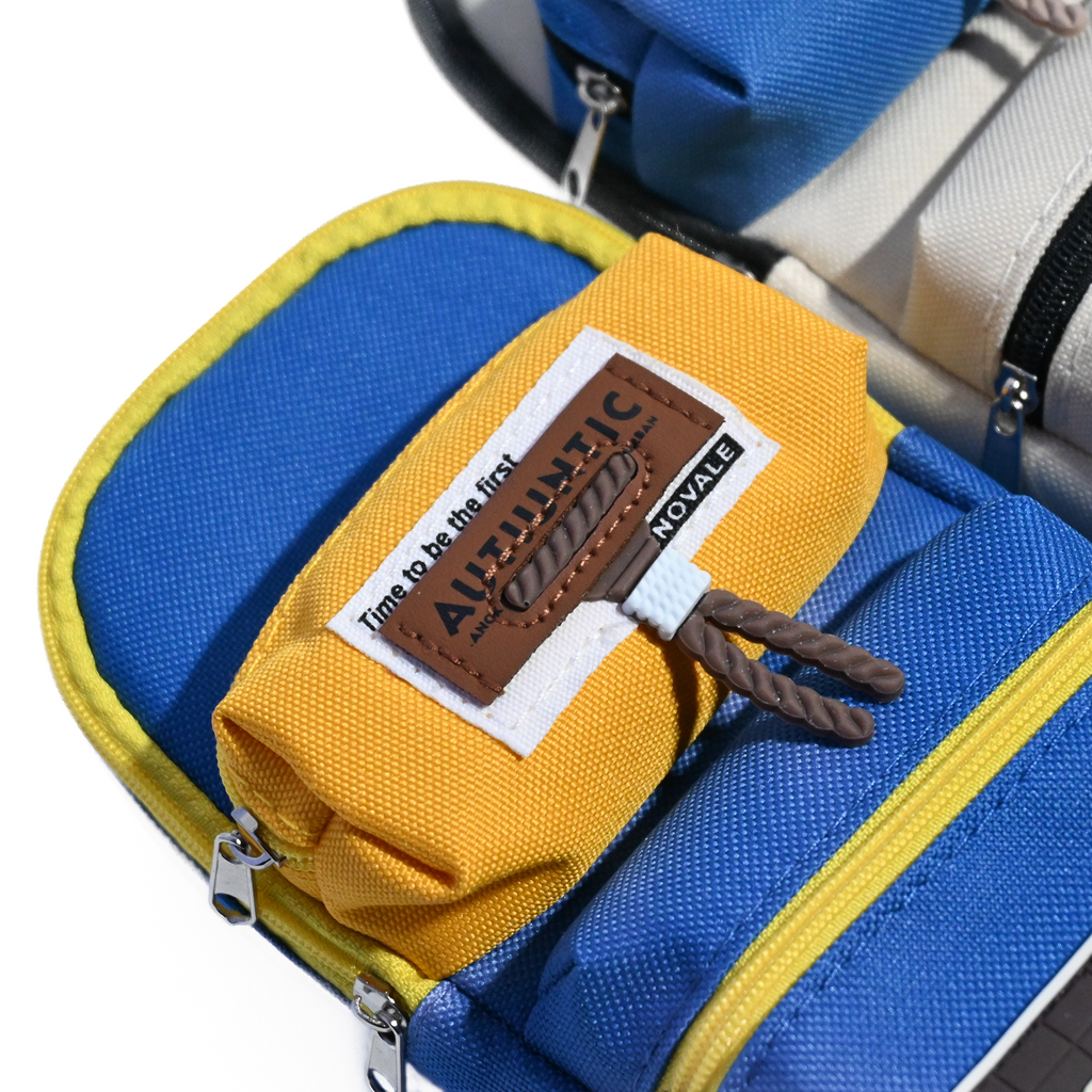 Cute Multi-Pocket Kids Pencil Case – Compact Canvas Stationery Pouch (21cm)