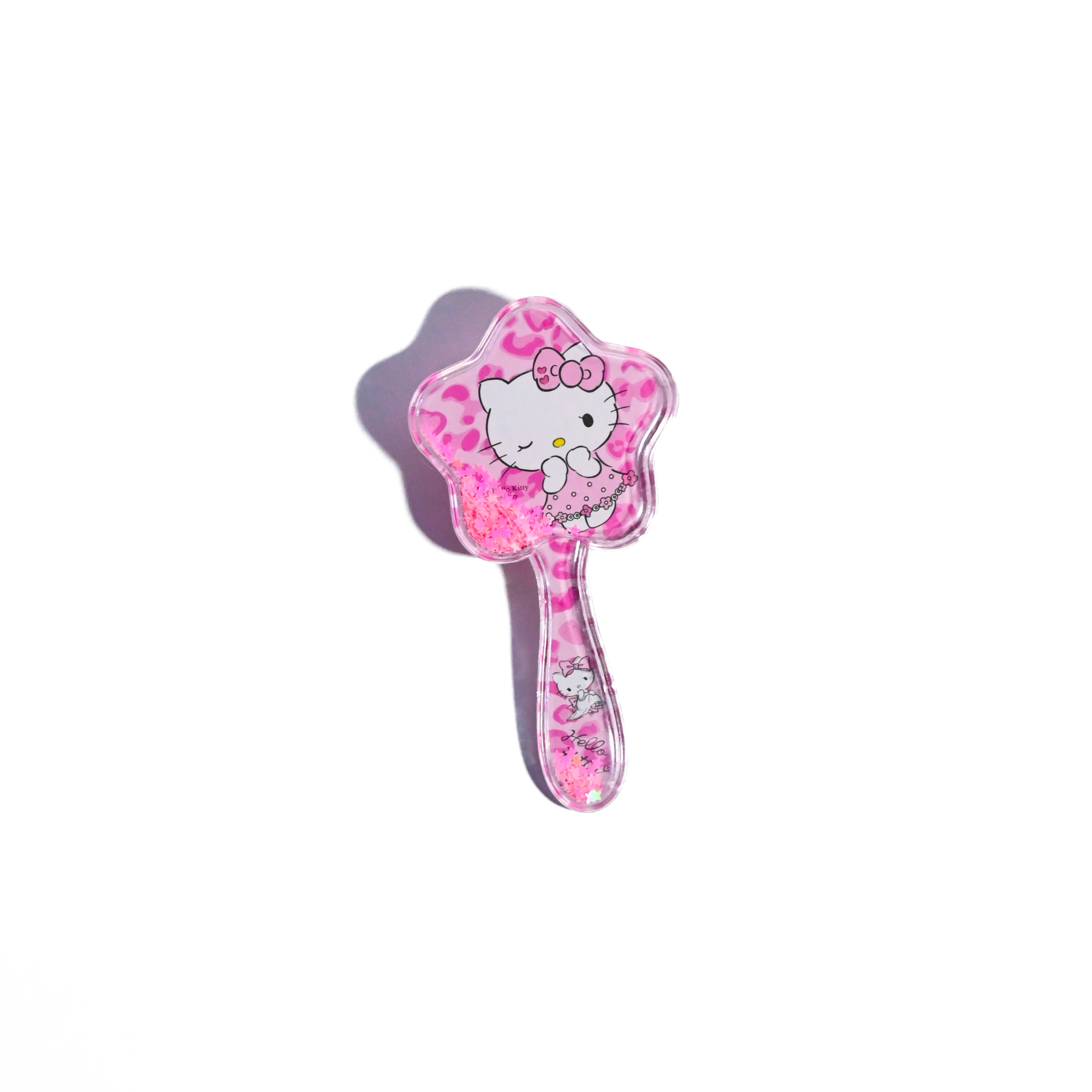 Hello Kitty Star Hair Brush with Glitter Handle – Cute Kids Detangling Brush
