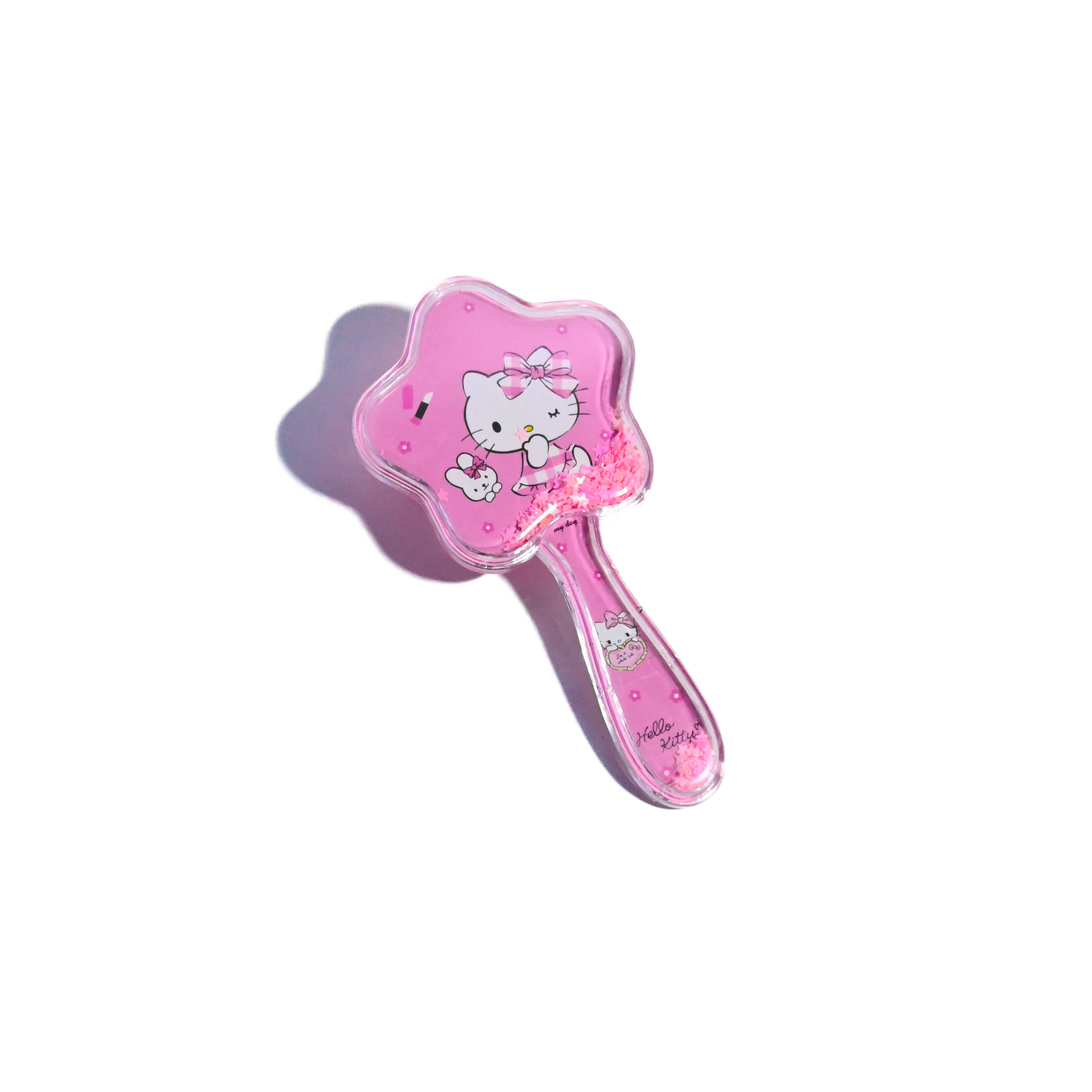 Hello Kitty Star Hair Brush with Glitter Handle – Cute Kids Detangling Brush