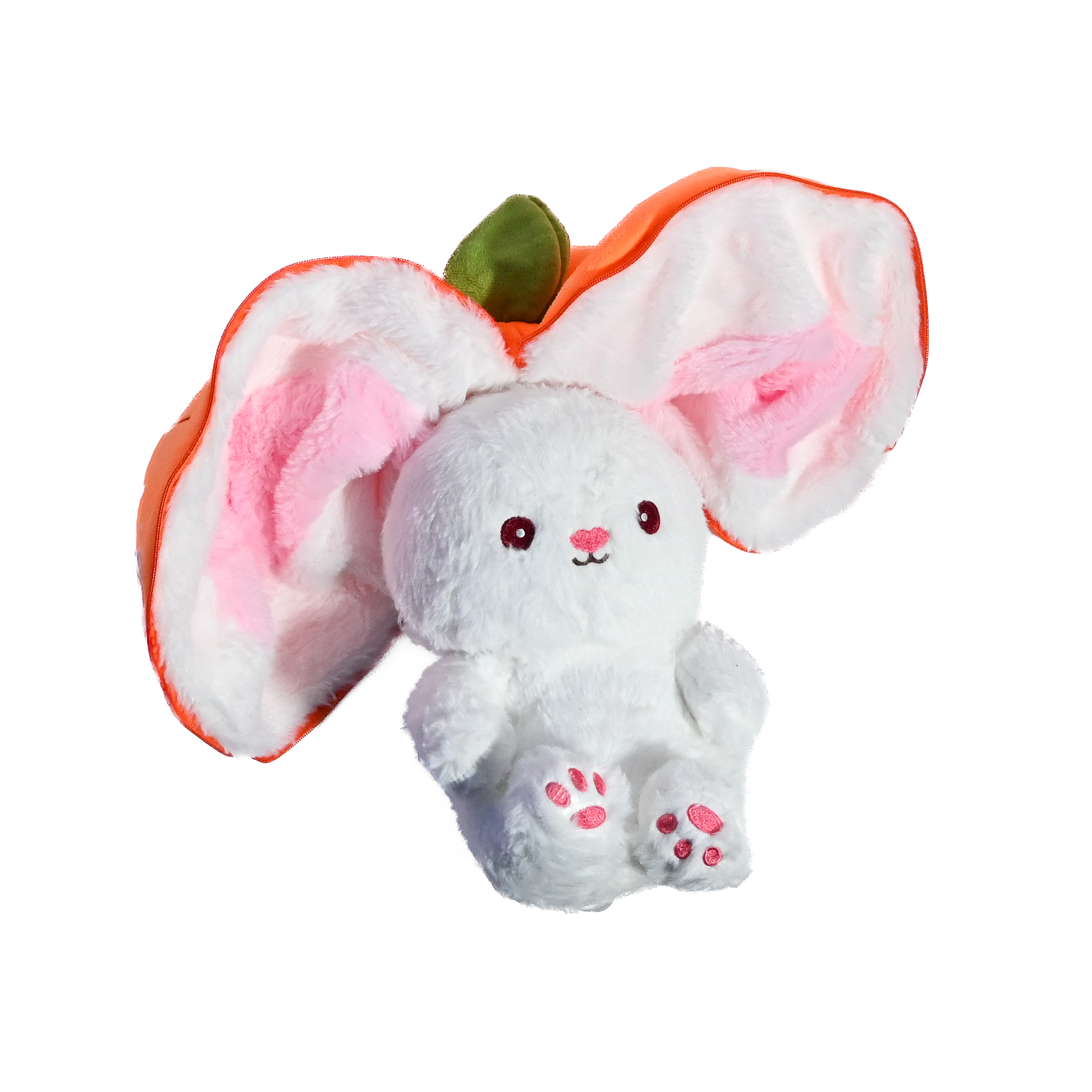 Kawaii Bunny Plush with Carrot Pouch – 10 Inch Cute Soft Toy