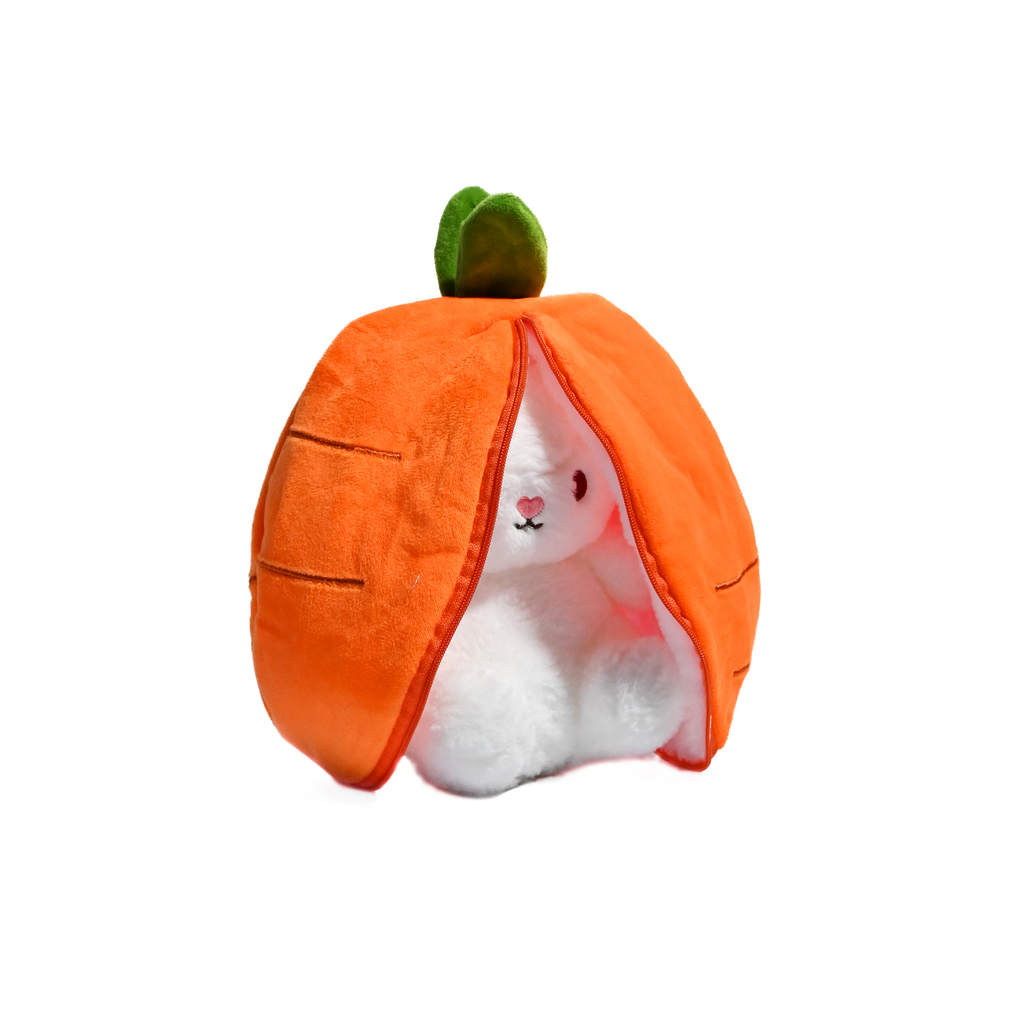 Kawaii Bunny in Pumpkin Plush – 7.5 Inch Soft Cute Hideaway Toy