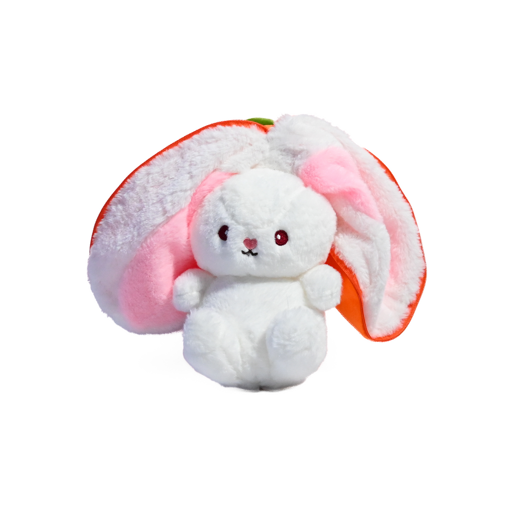 Kawaii Bunny in Pumpkin Plush – 7.5 Inch Soft Cute Hideaway Toy