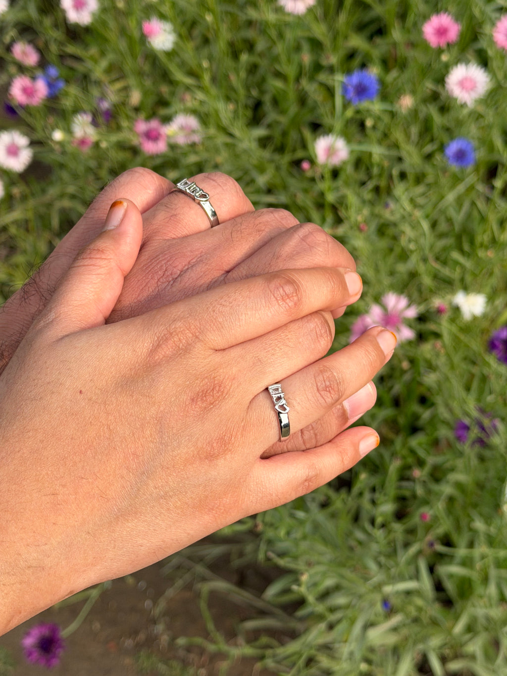 Crystal Couple Rings in Heart Gift Box | Cute Adjustable Ring Set